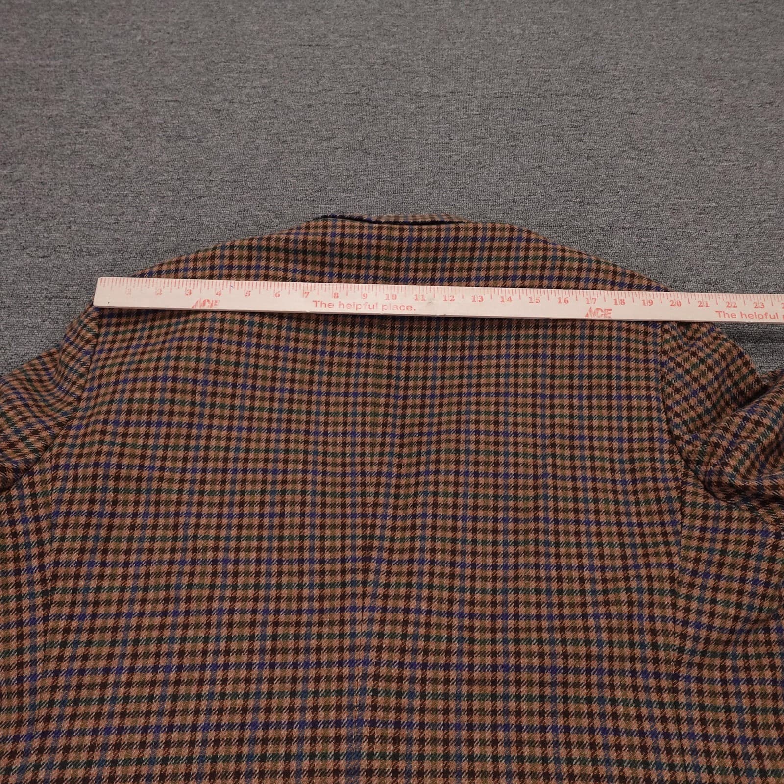 Brooks Brothers 1818 Madison Blazer Mens 45R XL Brown Plaid Wool Elbow Patches - Thumbnail 6