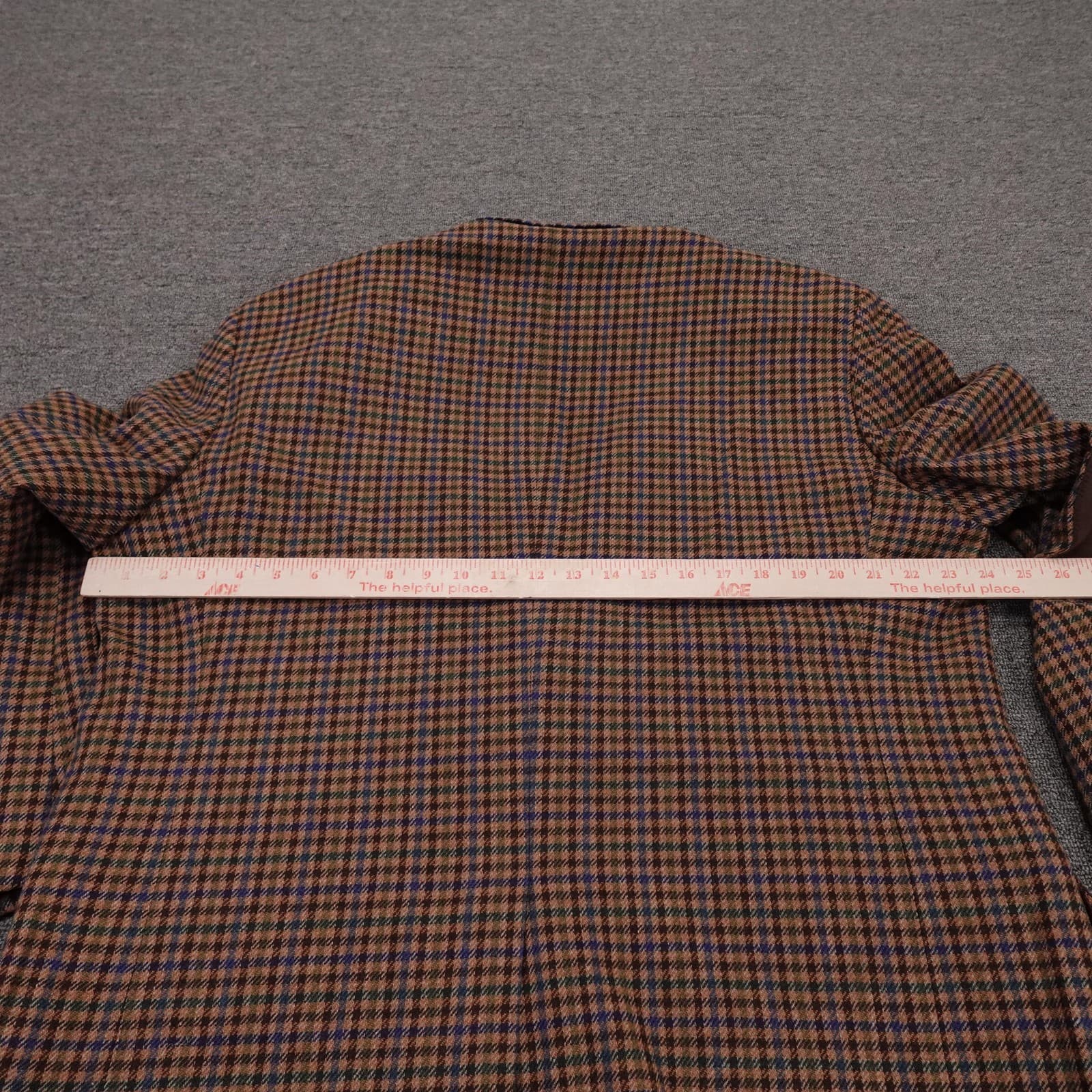 Brooks Brothers 1818 Madison Blazer Mens 45R XL Brown Plaid Wool Elbow Patches - Thumbnail 7