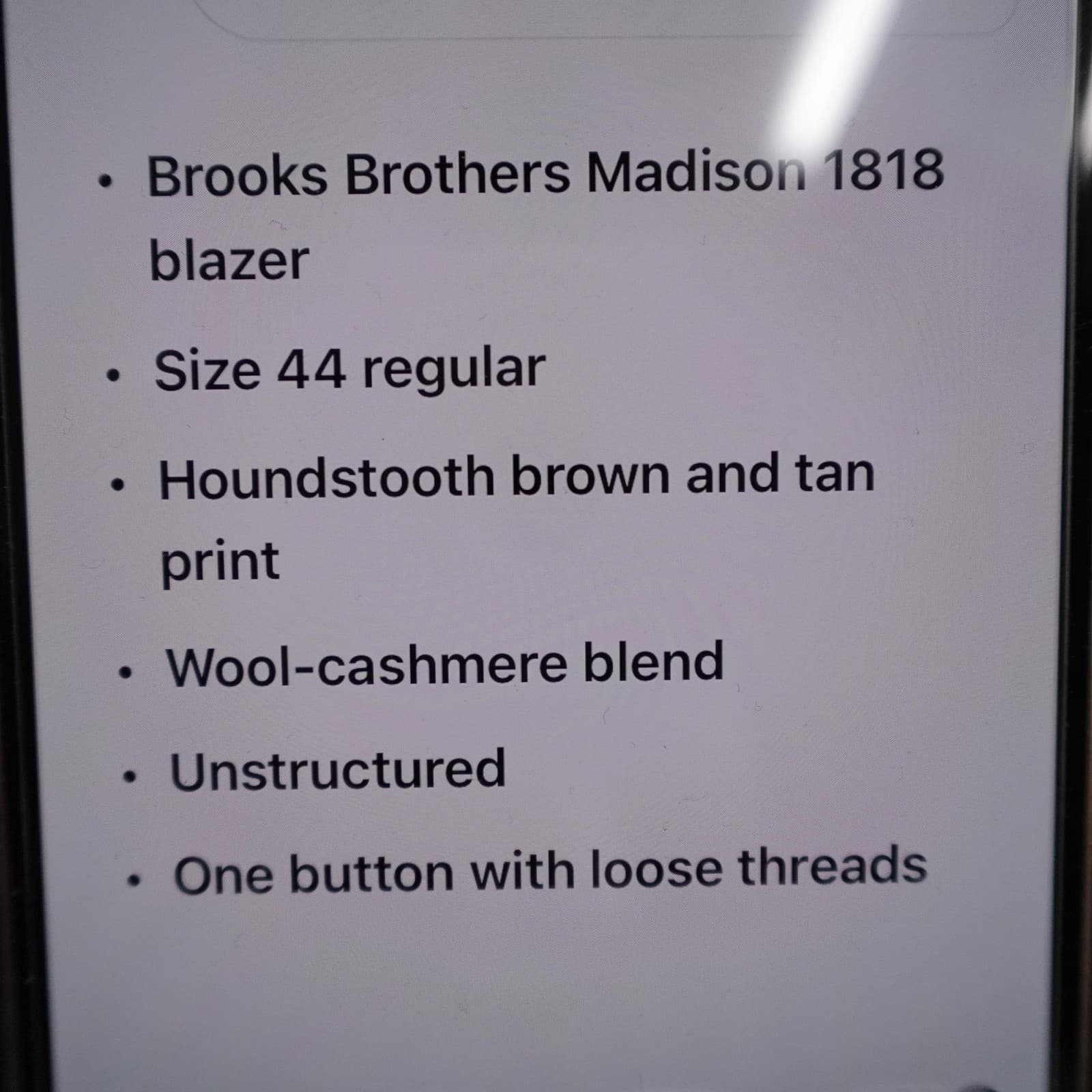 Brooks Brothers 1818 Madison Blazer Mens 44R Brown Houndstooth Wool Cashmere - Thumbnail 12