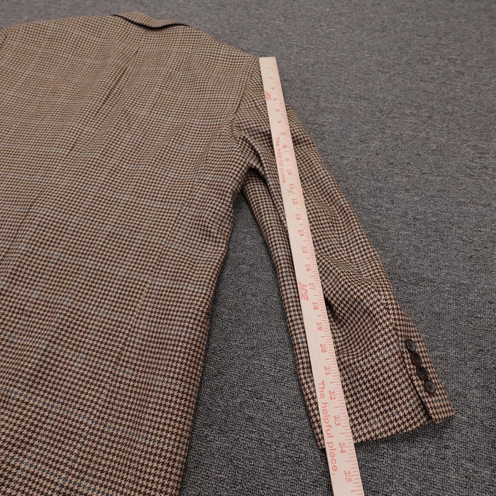 Brooks Brothers 1818 Madison Blazer Mens 44R Brown Houndstooth Wool Cashmere - Thumbnail 10