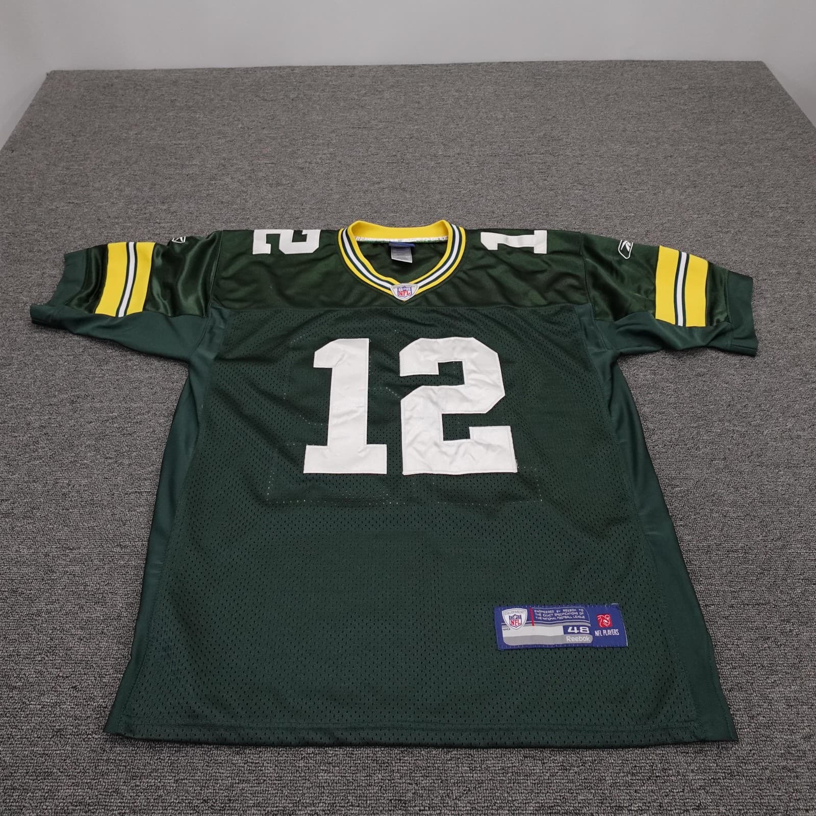 Green Bay Packers Football Jersey Mens 48 Green NFL Reebok Aaron Rodgers 12