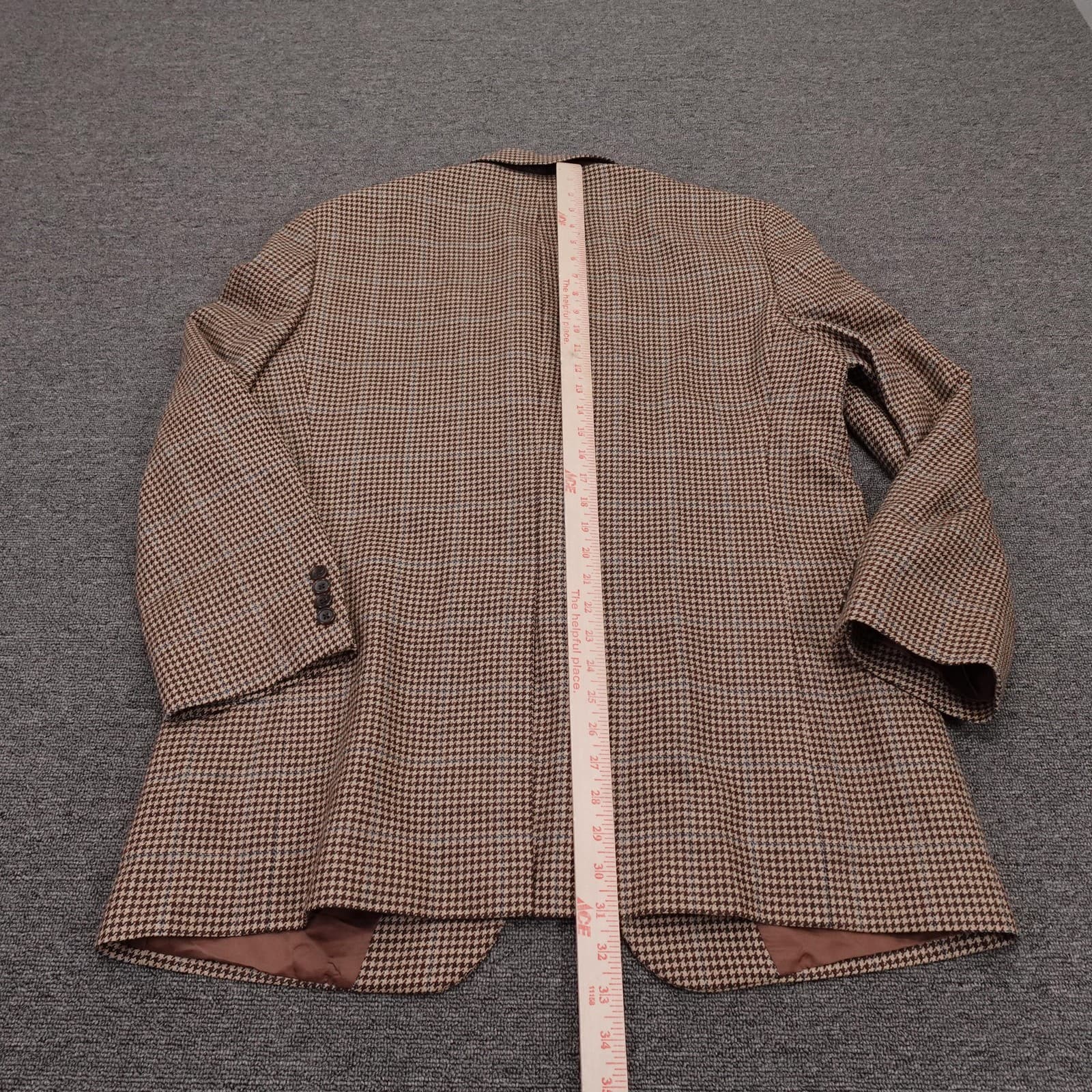Brooks Brothers 1818 Madison Blazer Mens 44R Brown Houndstooth Wool Cashmere - Thumbnail 11