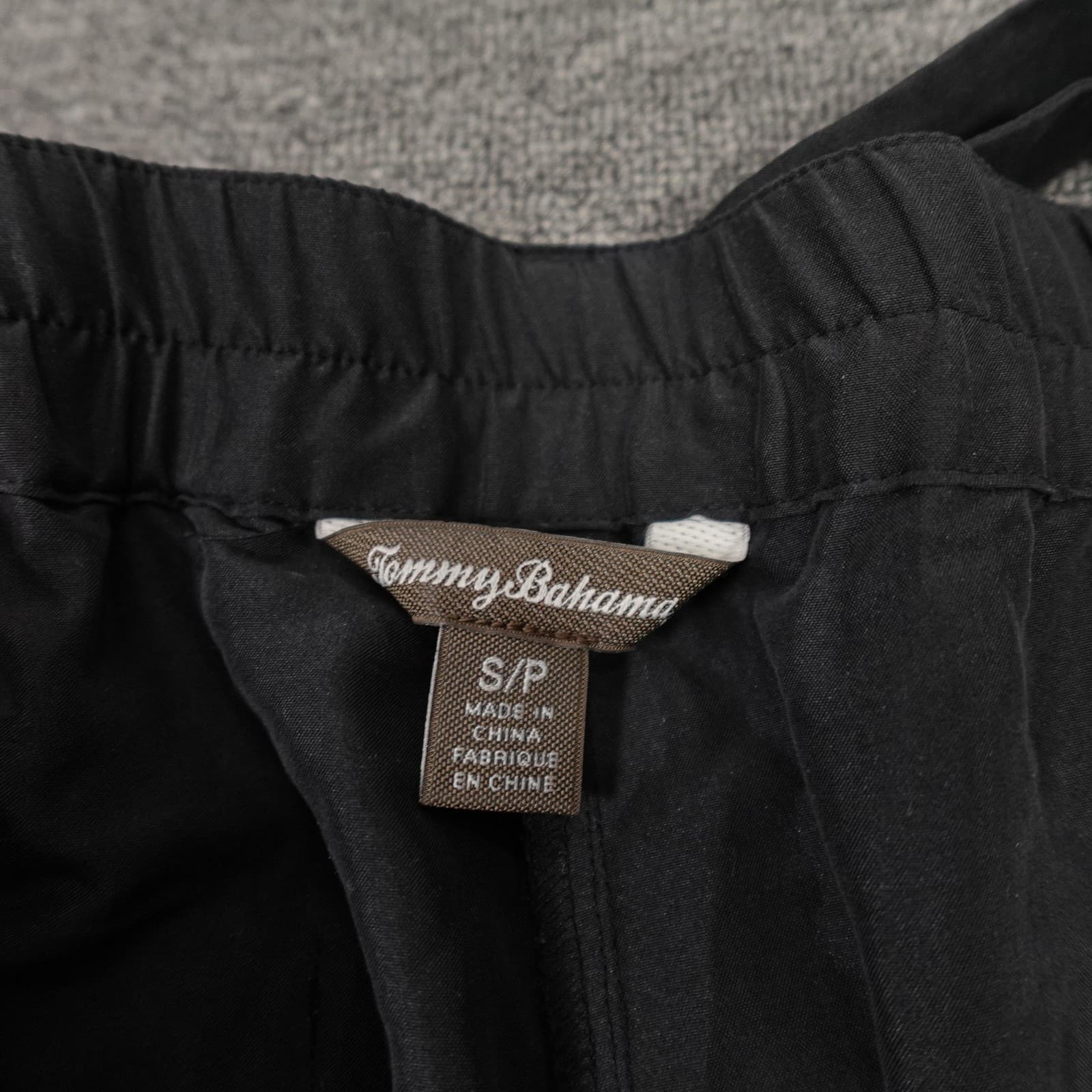 Tommy Bahama Pants Womens Small Black Paperbag Waist Belted Straight Leg Casual - Thumbnail 3