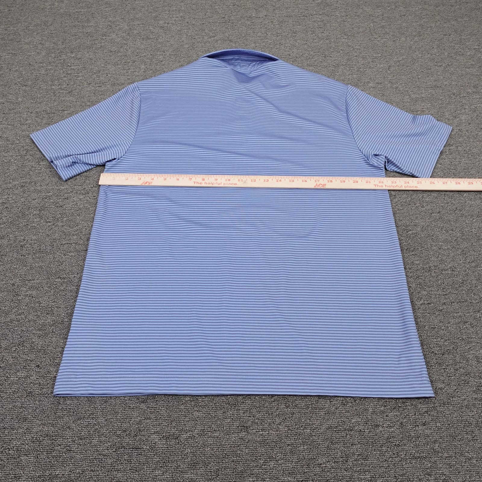Rorie Whelan Golf Polo Mens Large Blue Striped Short Sleeve Performance Shirt - Thumbnail 4
