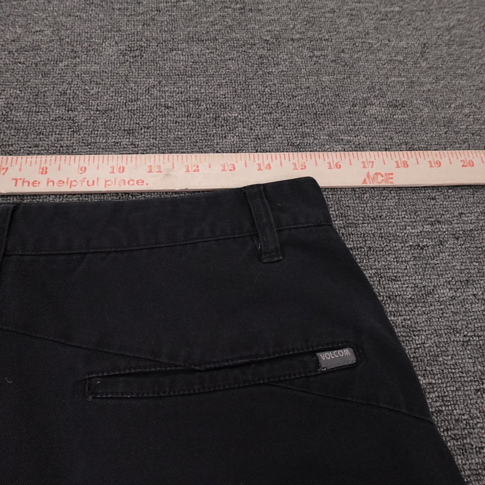 Volcom Shorts Mens 30 Black Chino Stretch 12 Inseam Casual Skate Summer - Thumbnail 3