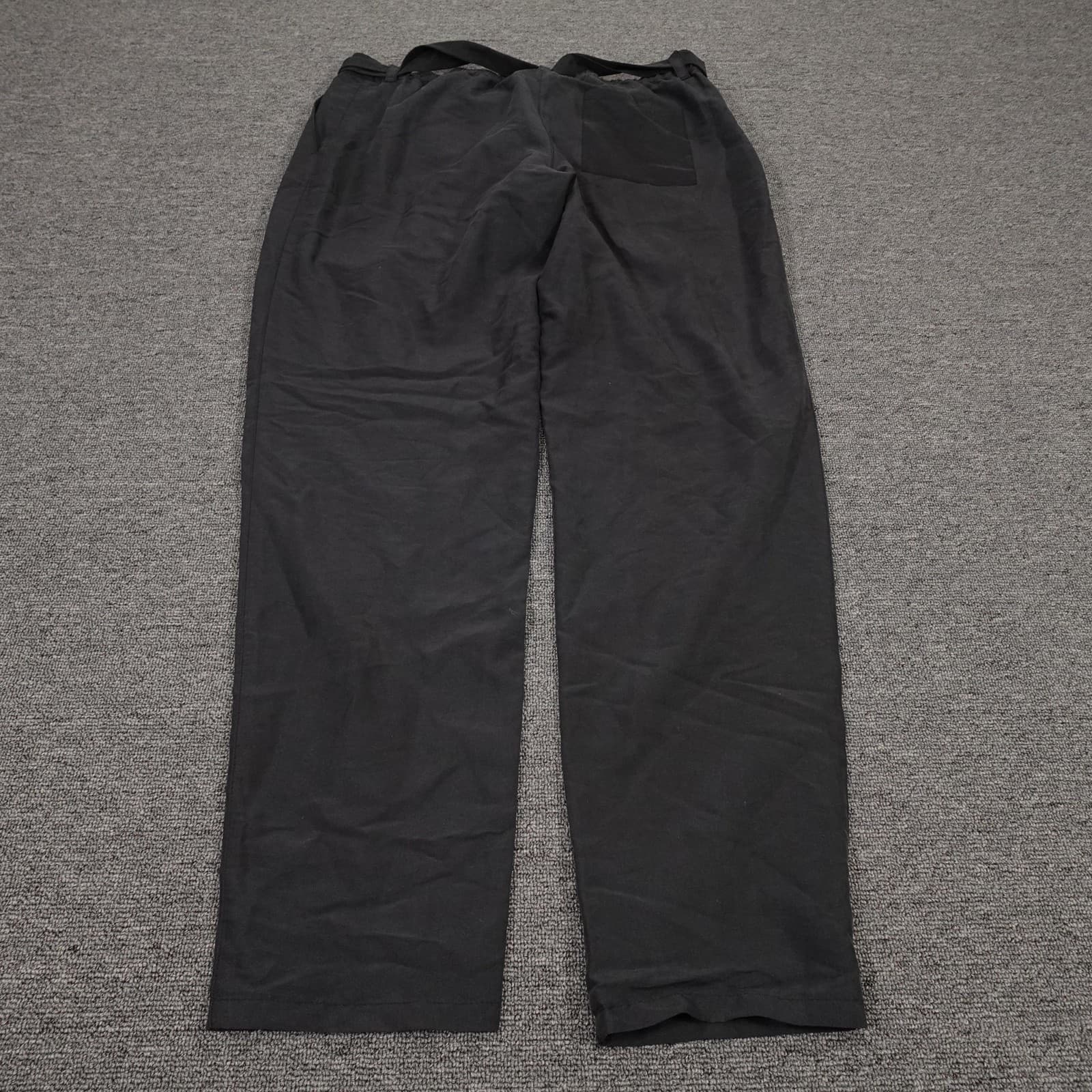 Tommy Bahama Pants Womens Small Black Paperbag Waist Belted Straight Leg Casual - Thumbnail 4