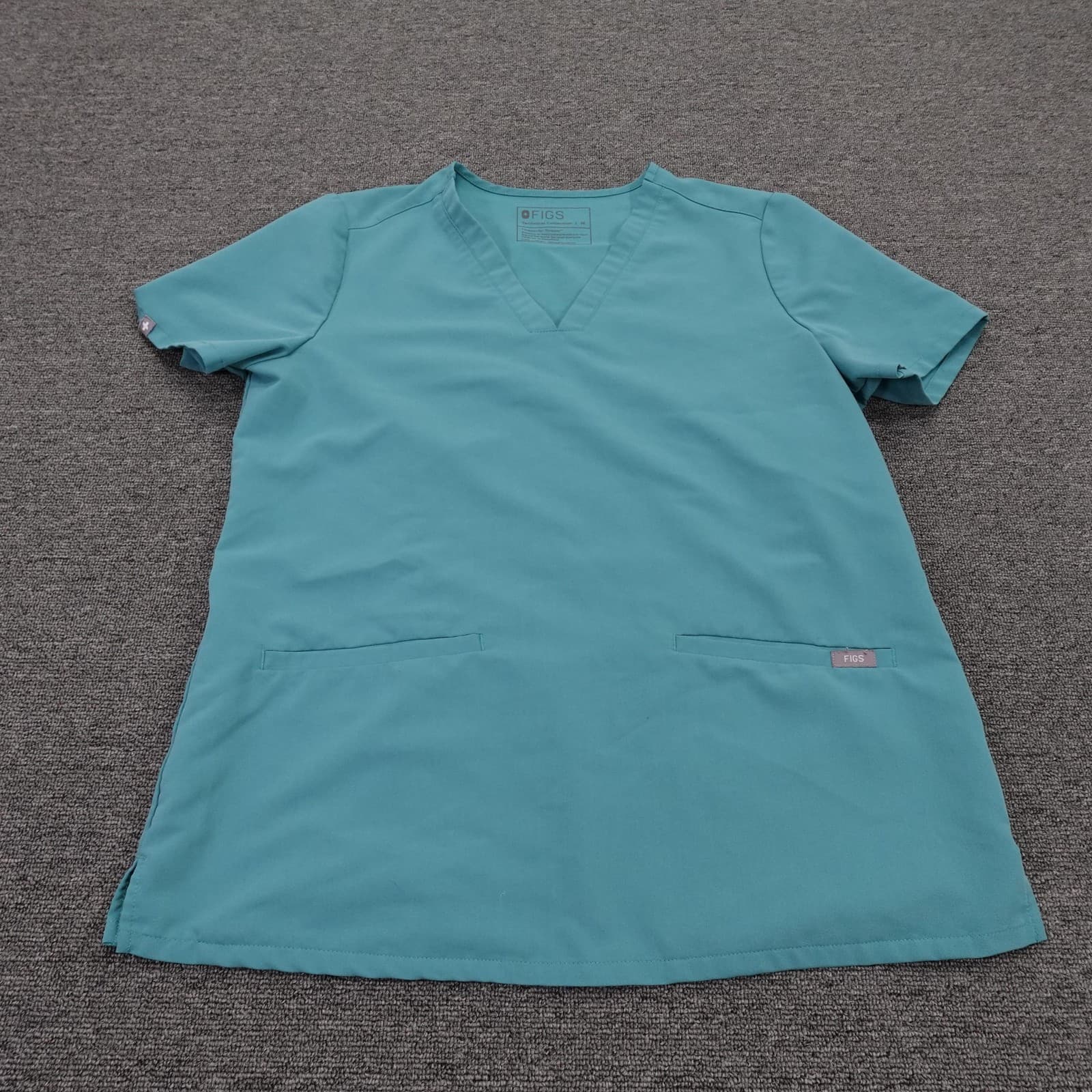 FIGS Scrub Top Womens Medium Green Casma V Neck Tunic Pocket Medical Technical