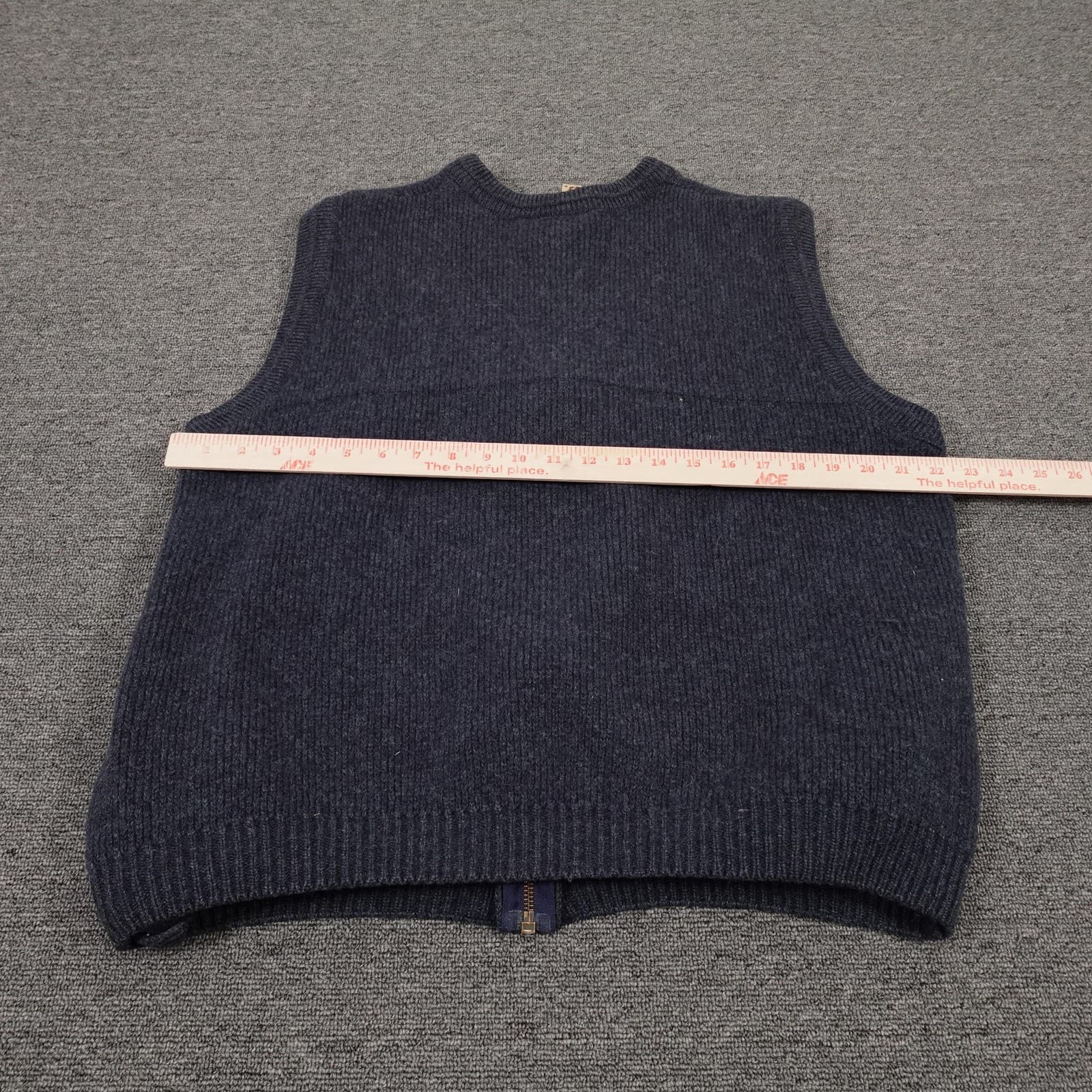Colonial Concepts Vest Mens XL Blue Knit Full Zip Sweater New Zealand Heritage - Thumbnail 5