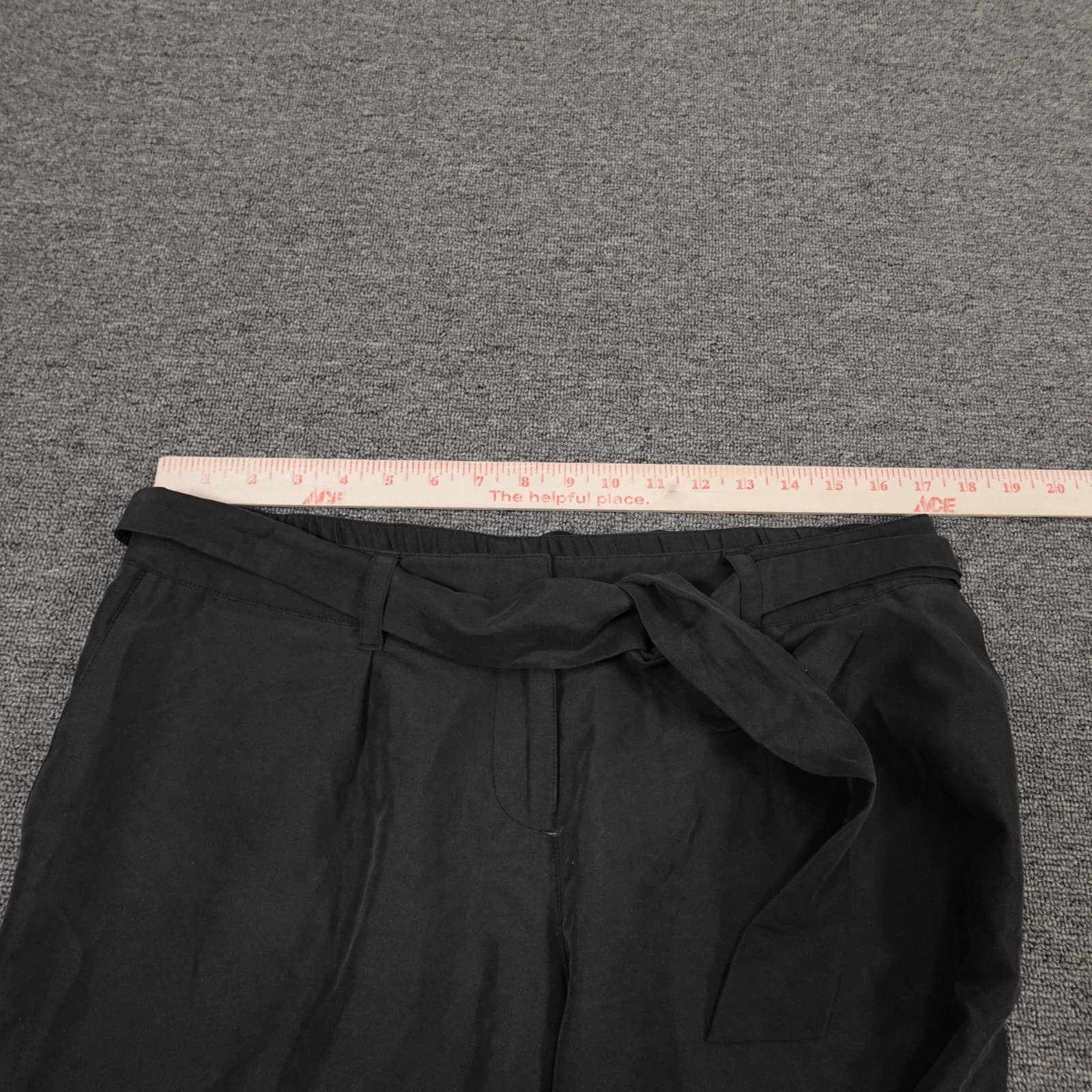 Tommy Bahama Pants Womens Small Black Paperbag Waist Belted Straight Leg Casual - Thumbnail 5
