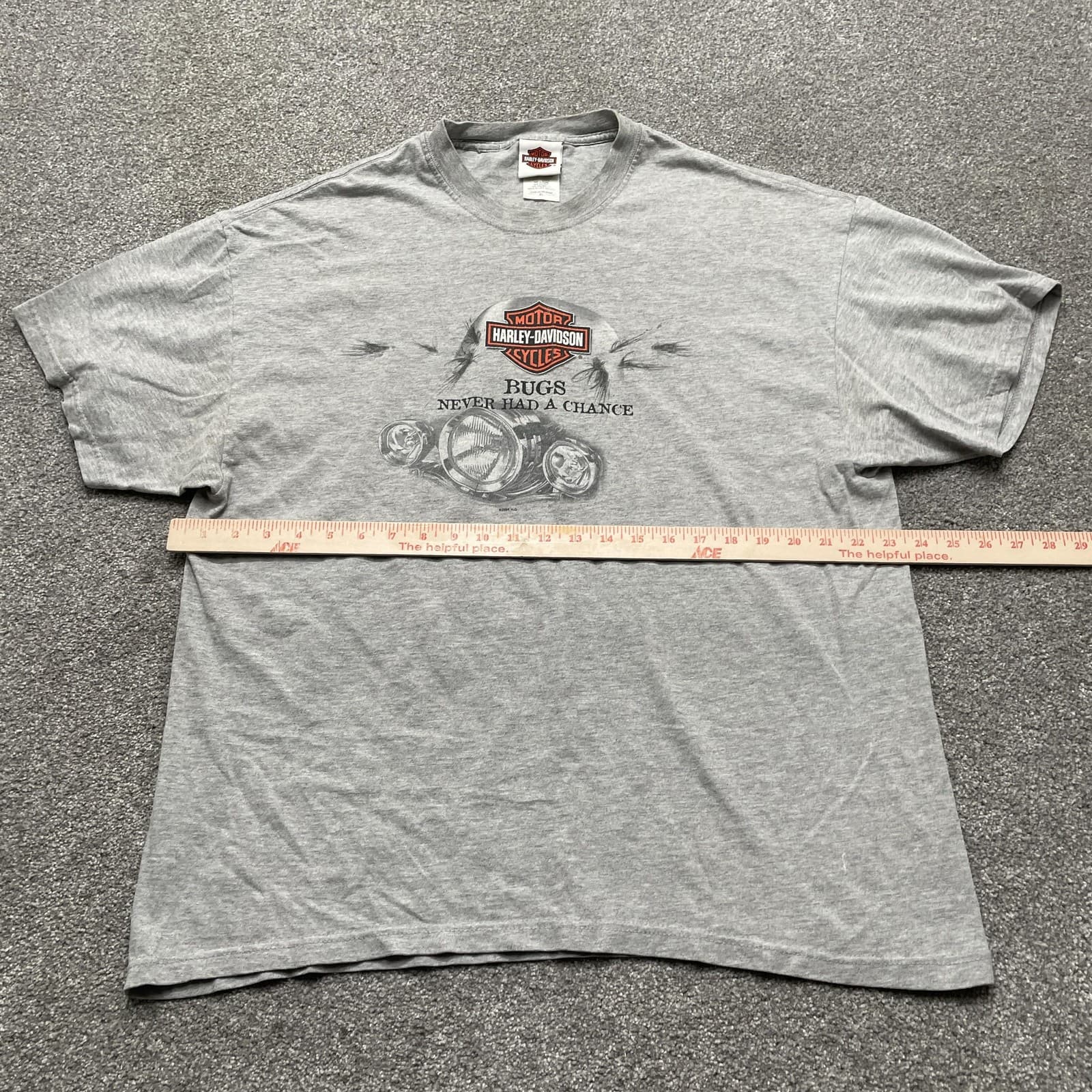Vintage Harley Davidson Shirt Mens XL Bugs Never Had a Chance Motorcycle 2004 - Thumbnail 5