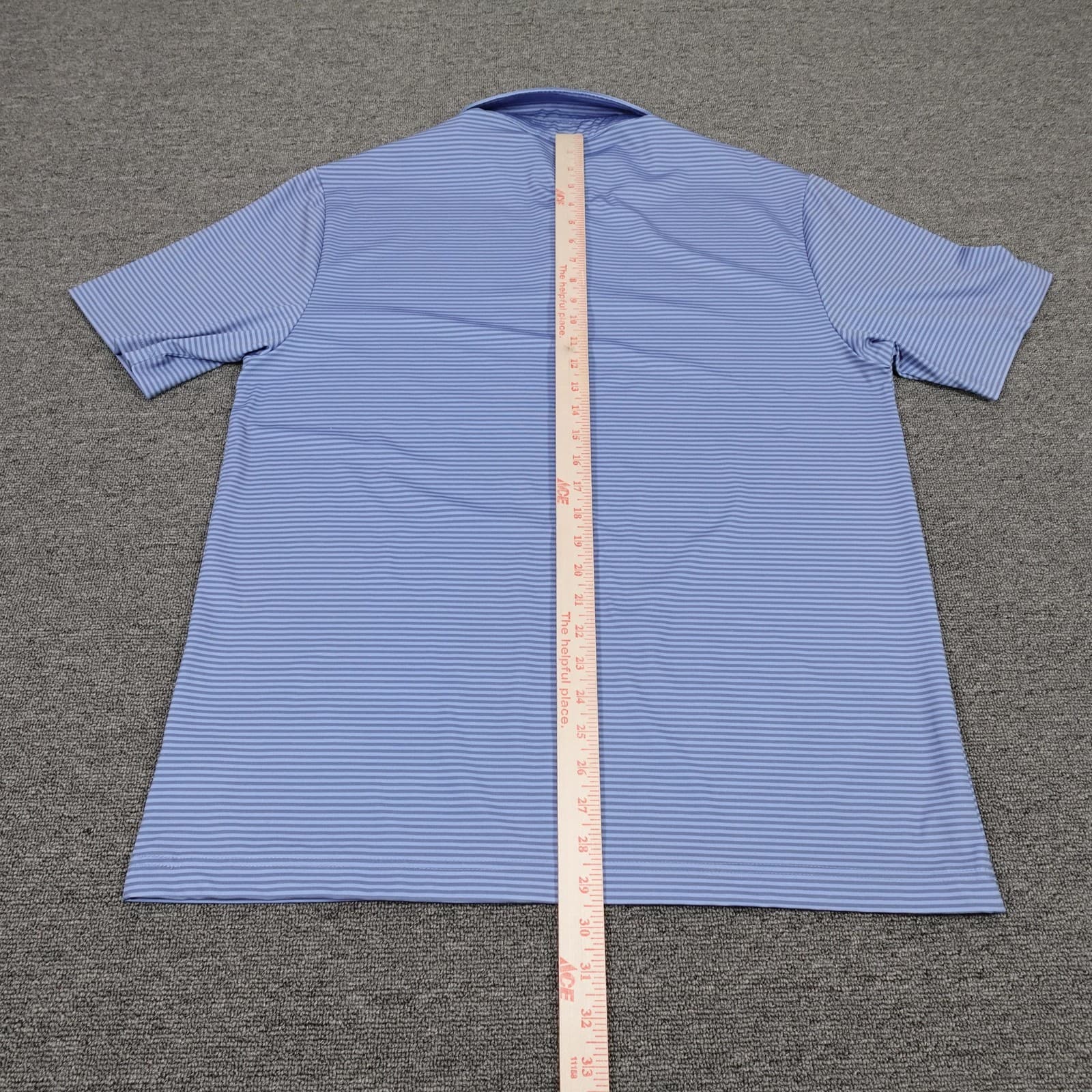 Rorie Whelan Golf Polo Mens Large Blue Striped Short Sleeve Performance Shirt - Thumbnail 5