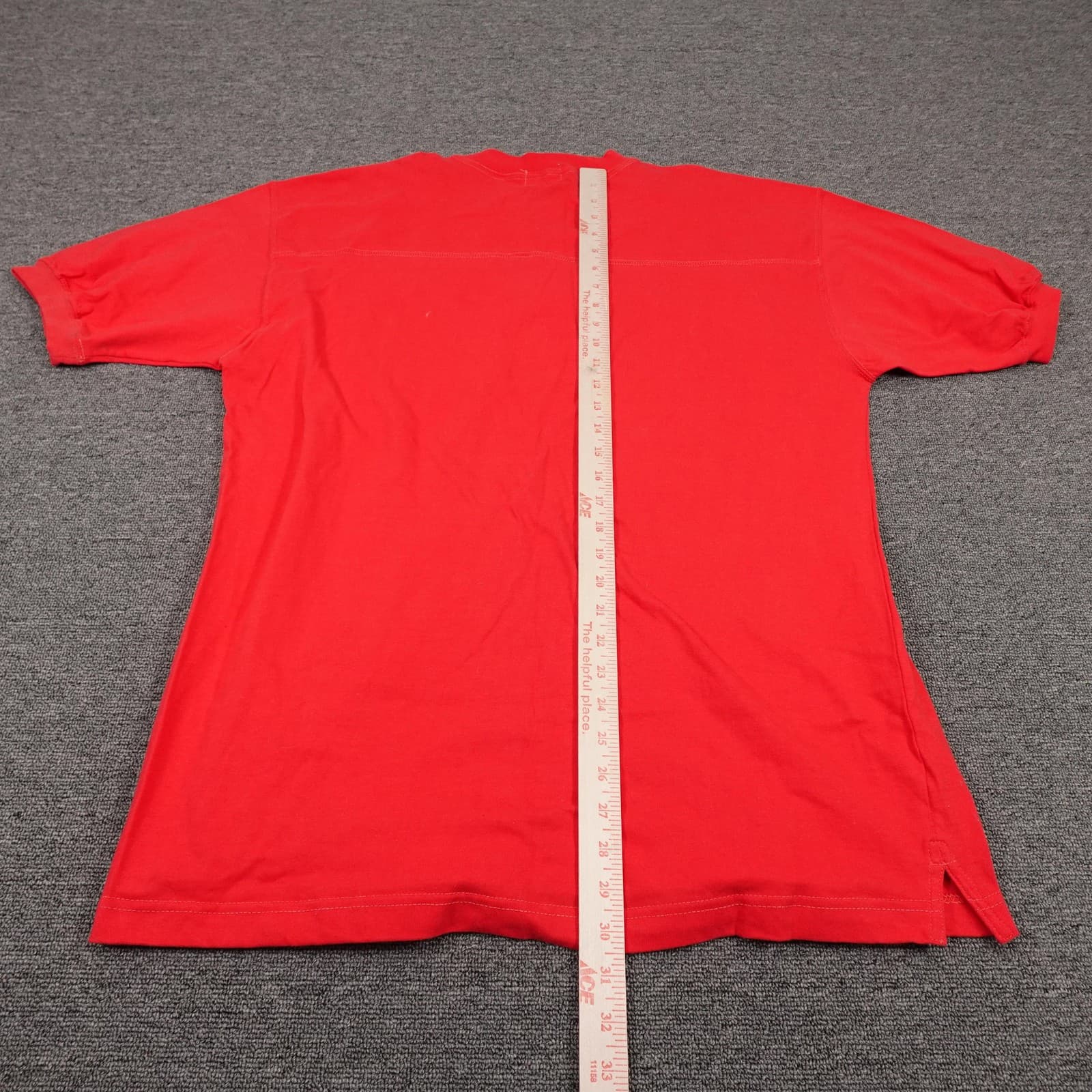 Vintage Honors Henley Shirt Mens Large Red 100% Combed Cotton Solid Y2K - Thumbnail 5
