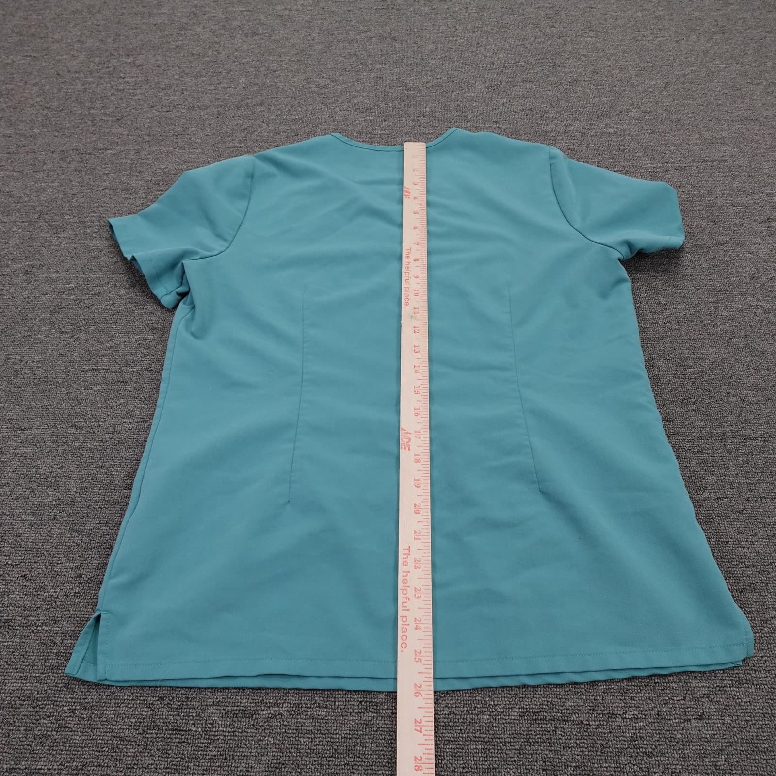 FIGS Scrub Top Womens Medium Green Casma V Neck Tunic Pocket Medical Technical - Thumbnail 5