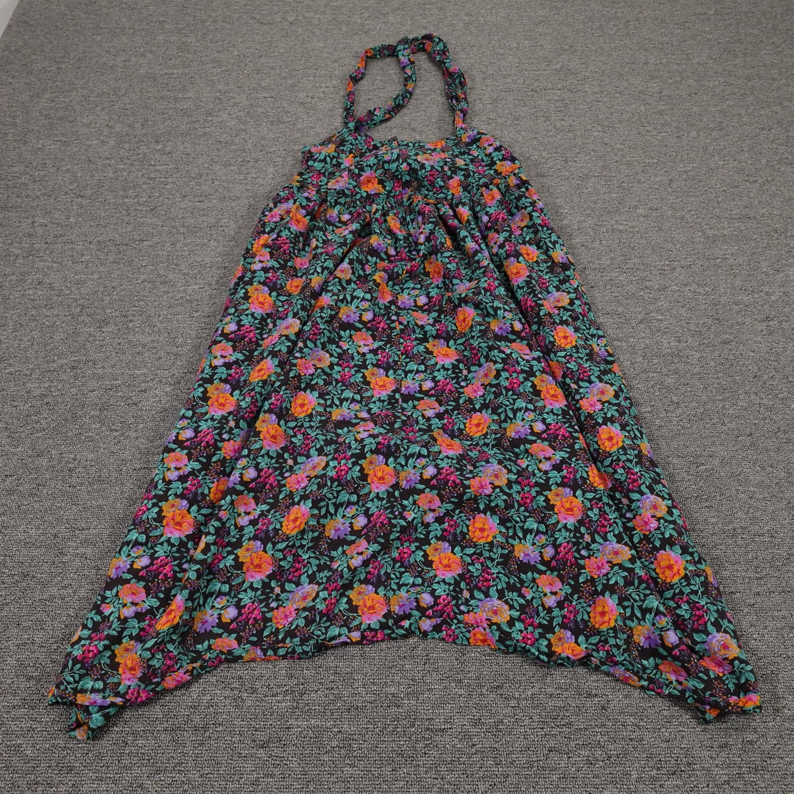 Vintage Ann Taylor Dress Womens 6 Floral Sundress Handkerchief Hem Made USA - Thumbnail 2