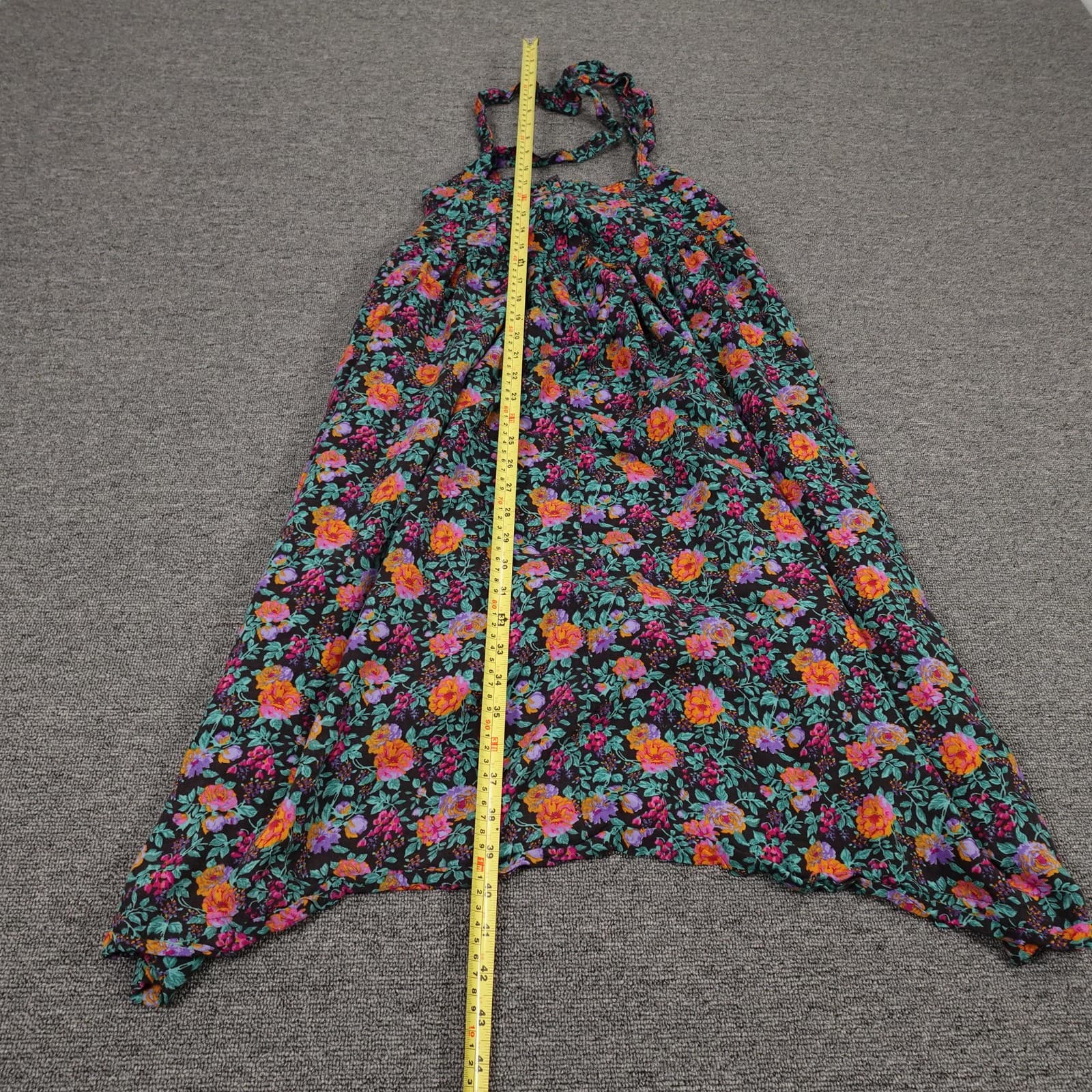 Vintage Ann Taylor Dress Womens 6 Floral Sundress Handkerchief Hem Made USA - Thumbnail 3