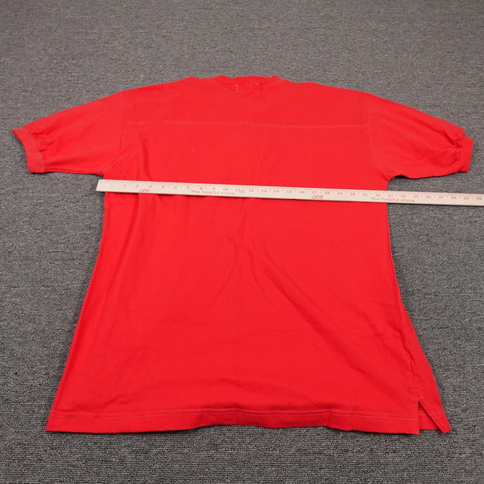 Vintage Honors Henley Shirt Mens Large Red 100% Combed Cotton Solid Y2K - Thumbnail 4