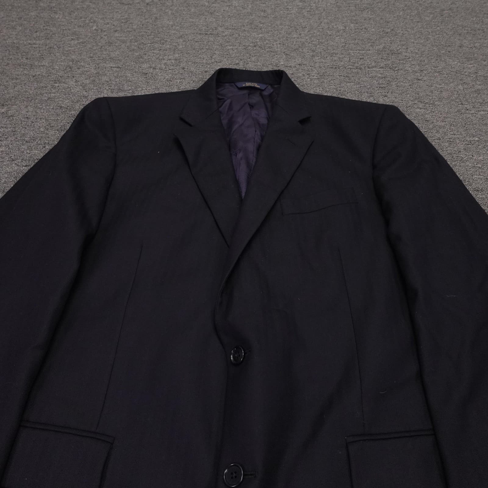 Brooks Brothers Blazer Mens 44R Navy Saxxon Wool 1818 Madison 2 Button Jacket - Thumbnail 2