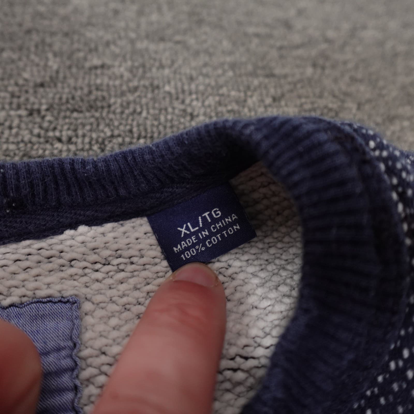 Tommy Bahama Sweater Mens XL Blue Crewneck Pullover 100% Cotton Knit Textured - Thumbnail 3