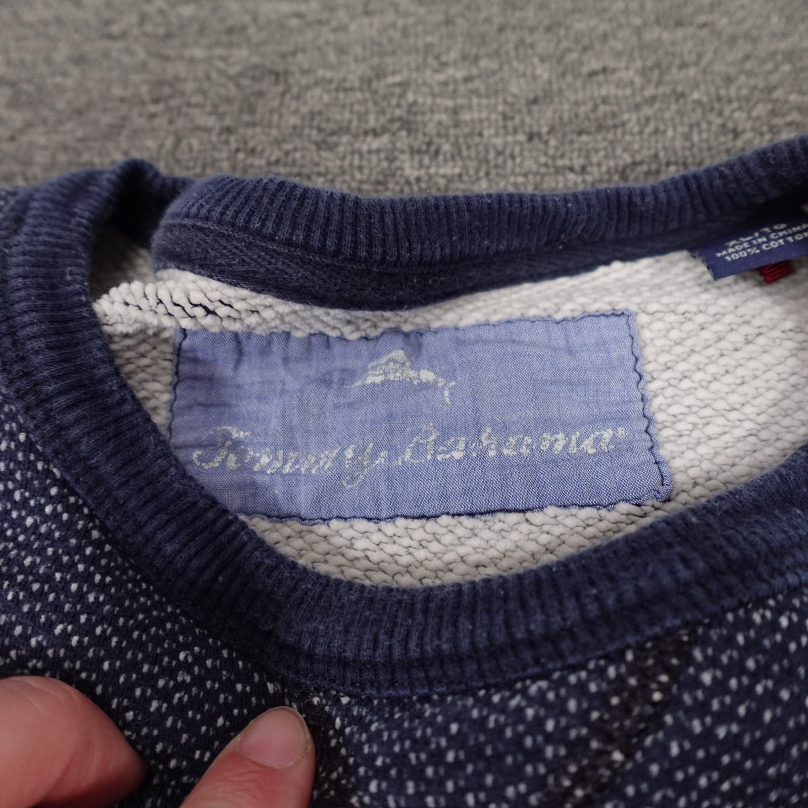 Tommy Bahama Sweater Mens XL Blue Crewneck Pullover 100% Cotton Knit Textured - Thumbnail 2