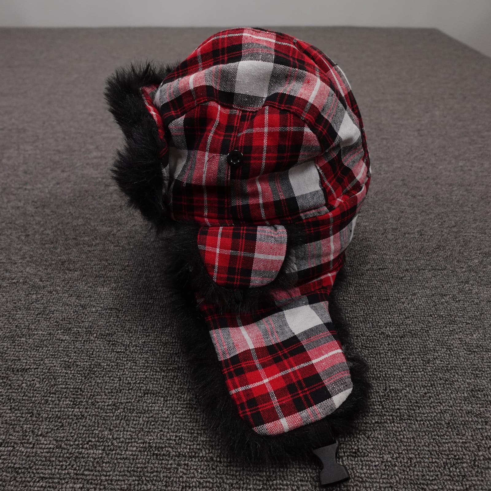 Chicago Blackhawks Hat Trapper One Size Red Plaid NHL Hockey Earflap MelonWear - Thumbnail 2