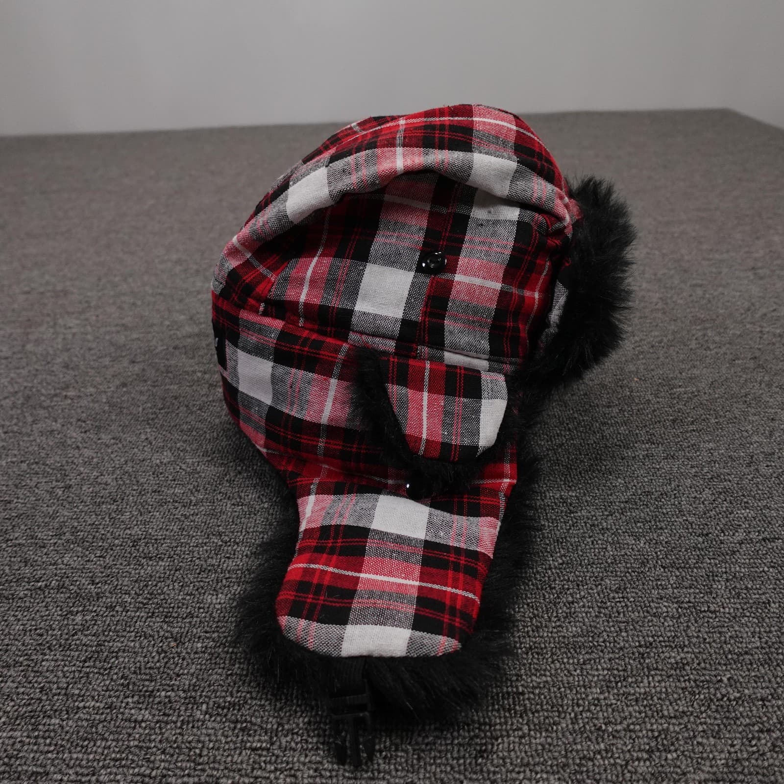 Chicago Blackhawks Hat Trapper One Size Red Plaid NHL Hockey Earflap MelonWear - Thumbnail 4