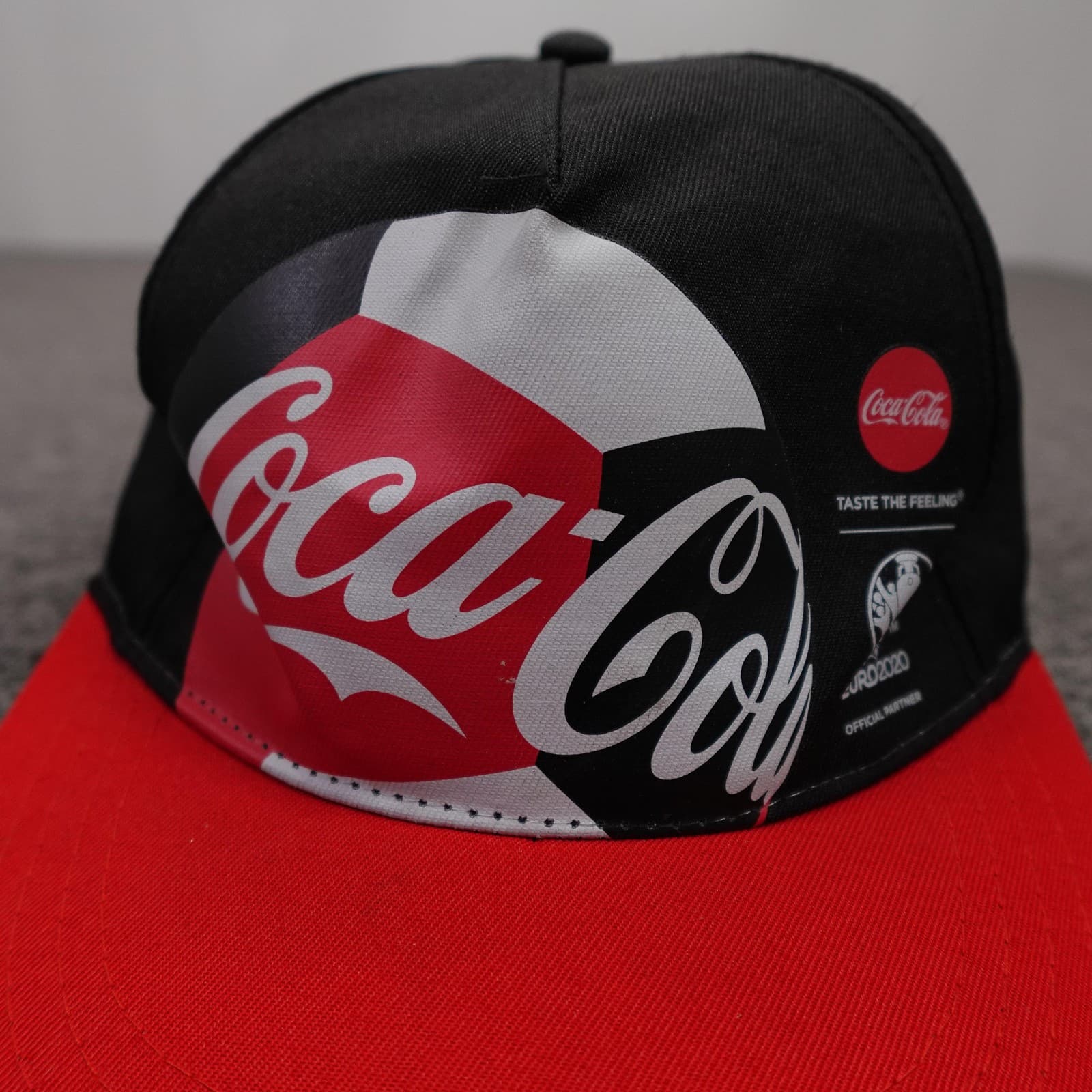 UEFA Euro 2020 Hat Cap Strap Back Mens One Size Black Soccer Football Coca-Cola - Thumbnail 2