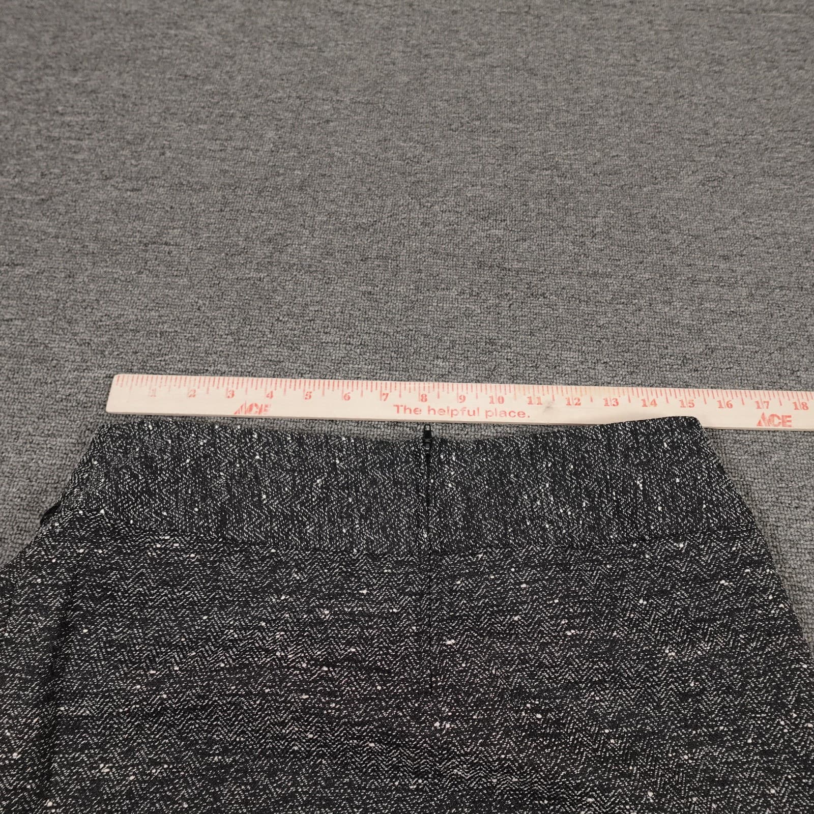 Vintage Tracy Evans Limited Skirt Juniors 7 Black Tweed Ruffle Hem Trumpet 90s - Thumbnail 6