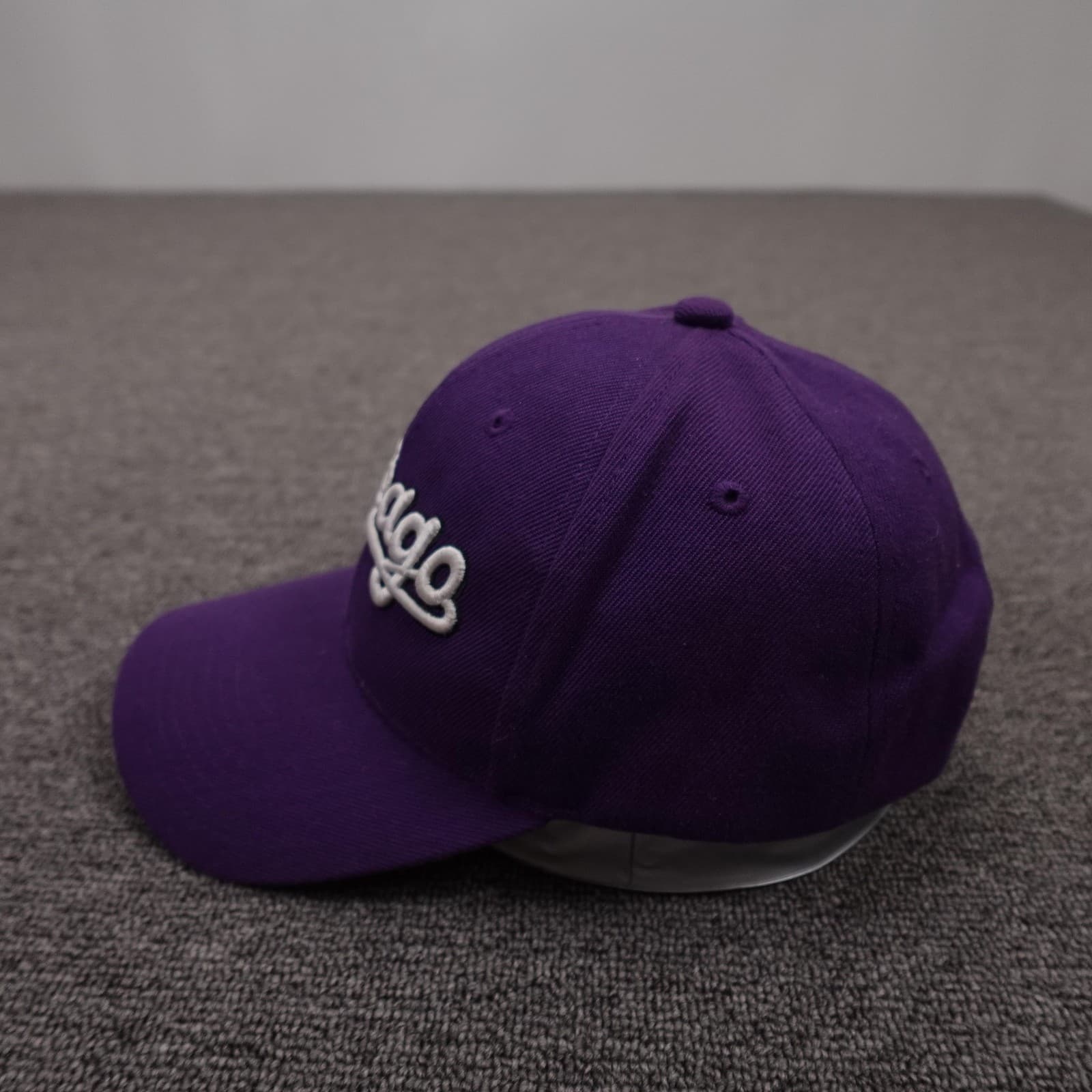 ASC Cap Chicago Hat Cap Strap Back Mens One Size Purple Twill Baseball Script - Thumbnail 3