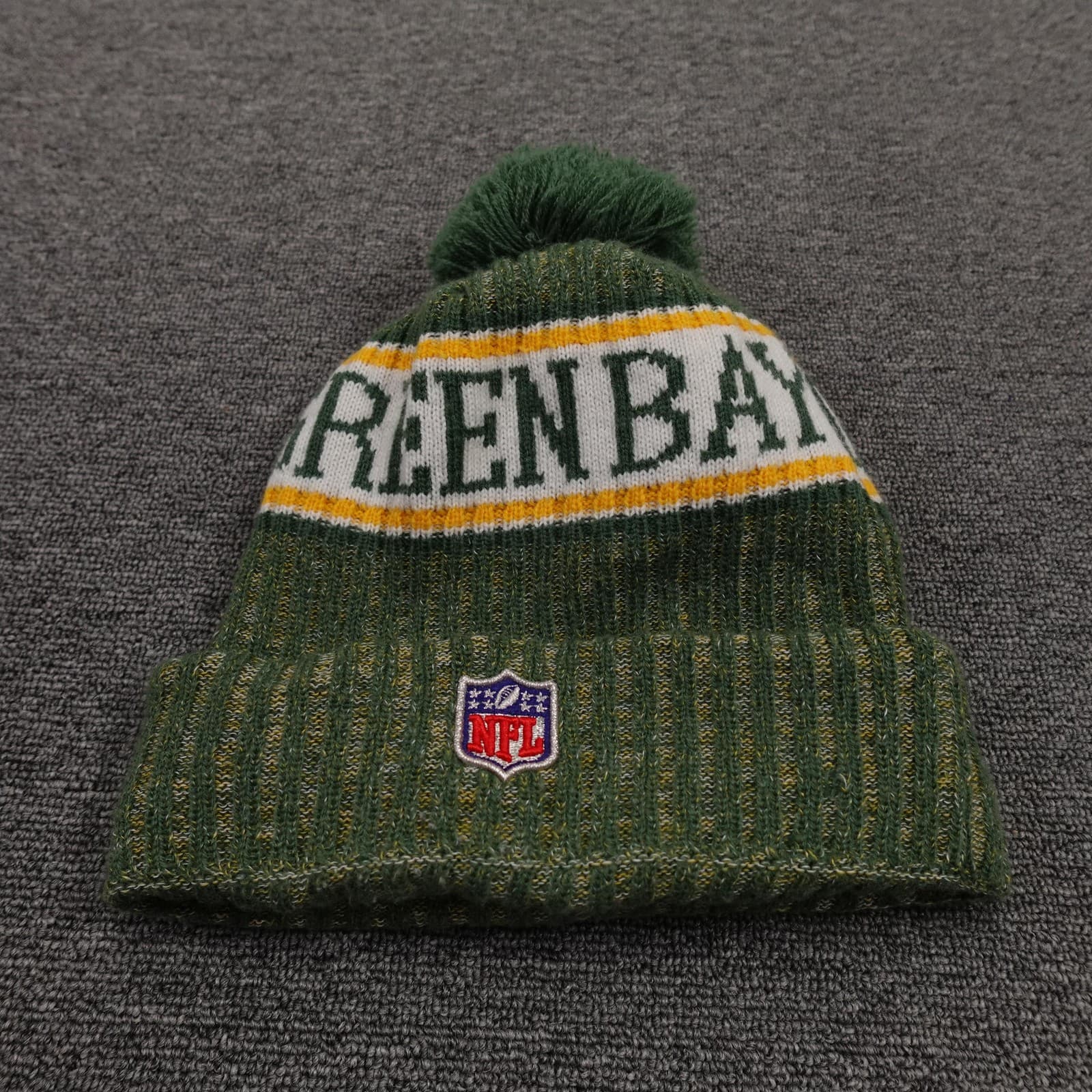 Green Bay Packers Hat Beanie Mens One Size Green NFL Football Pom Knit New Era - Thumbnail 2