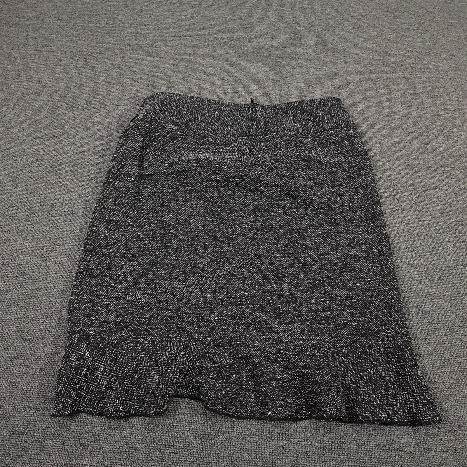Vintage Tracy Evans Limited Skirt Juniors 7 Black Tweed Ruffle Hem Trumpet 90s - Thumbnail 5