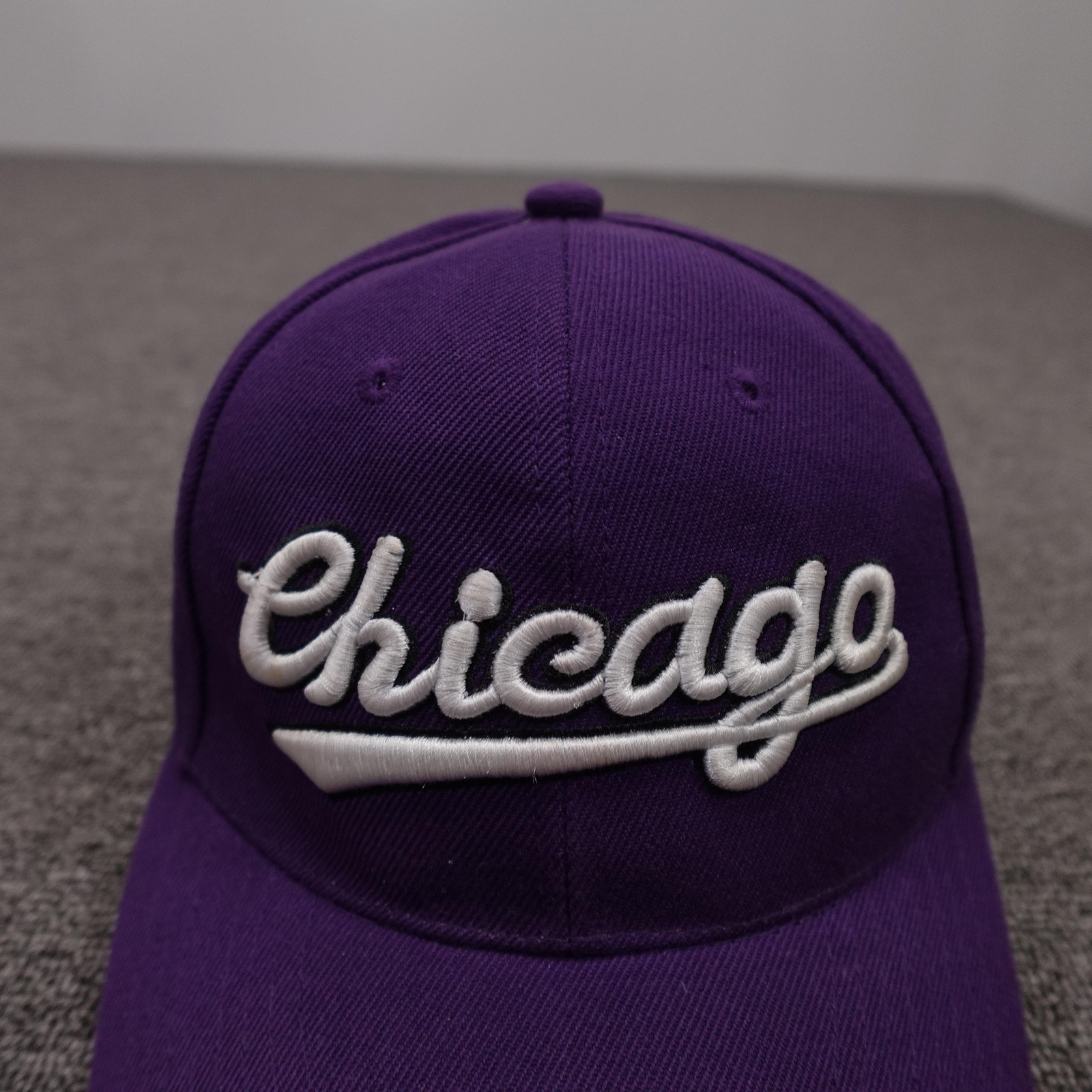 ASC Cap Chicago Hat Cap Strap Back Mens One Size Purple Twill Baseball Script - Thumbnail 2