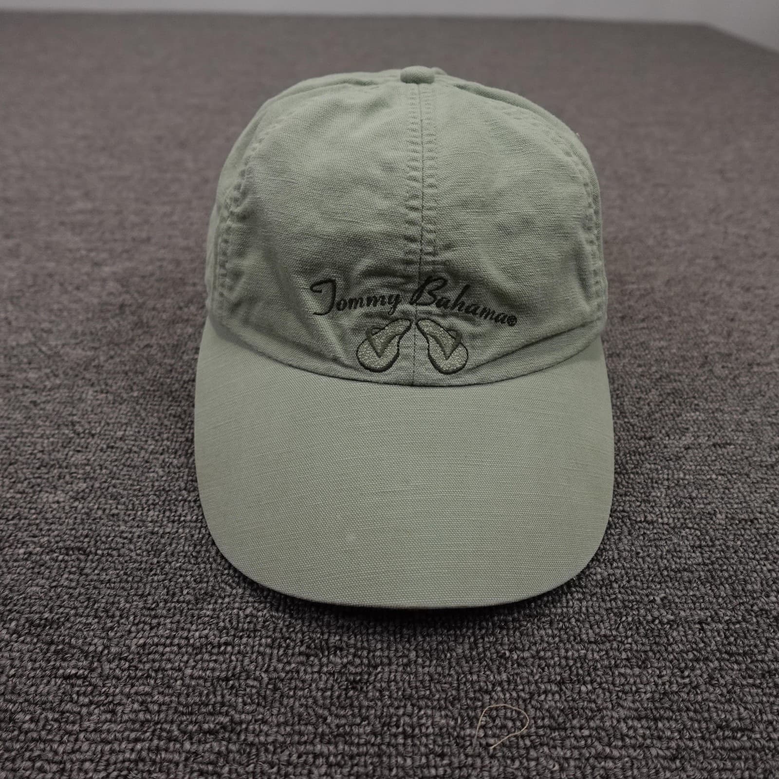 Tommy Bahama Hat Cap Strap Back Mens One Size Green Twill Baseball Flip Flops