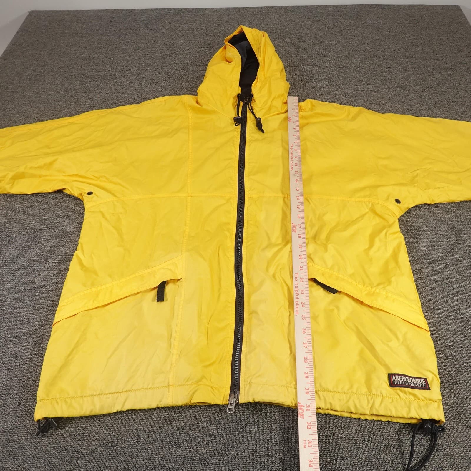 Vintage Abercrombie & Fitch Jacket 54 Yellow Shell Only A-Tech Windbreaker 90s - Thumbnail 9