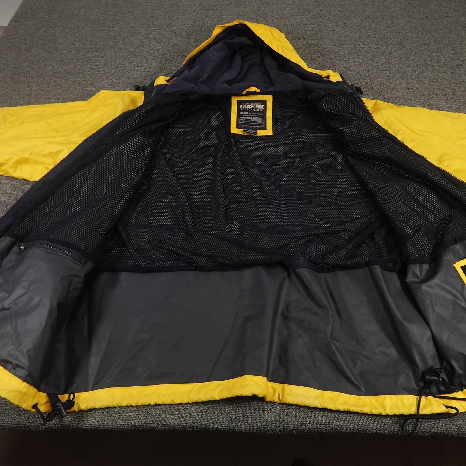 Vintage Abercrombie & Fitch Jacket 54 Yellow Shell Only A-Tech Windbreaker 90s - Thumbnail 11