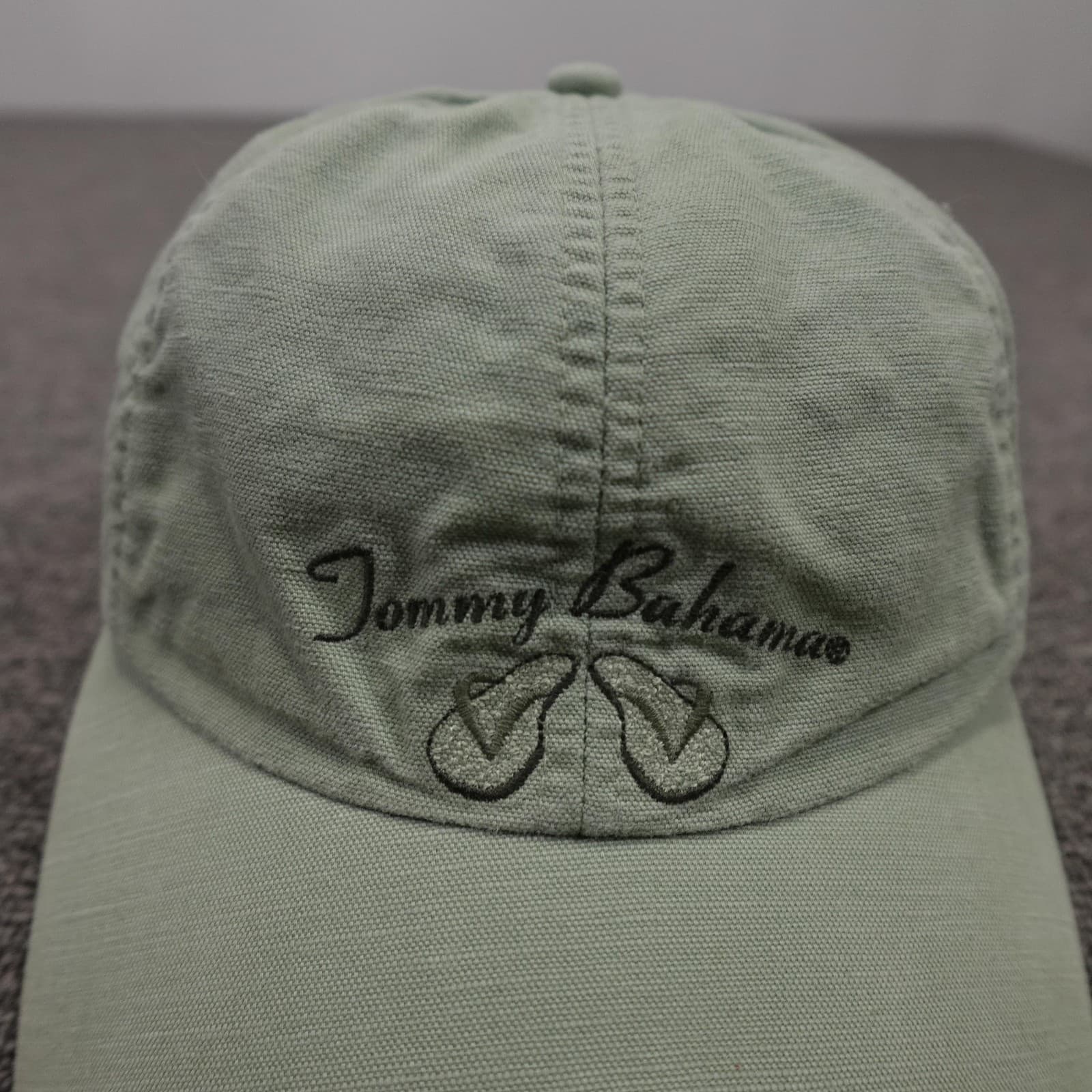 Tommy Bahama Hat Cap Strap Back Mens One Size Green Twill Baseball Flip Flops - Thumbnail 2