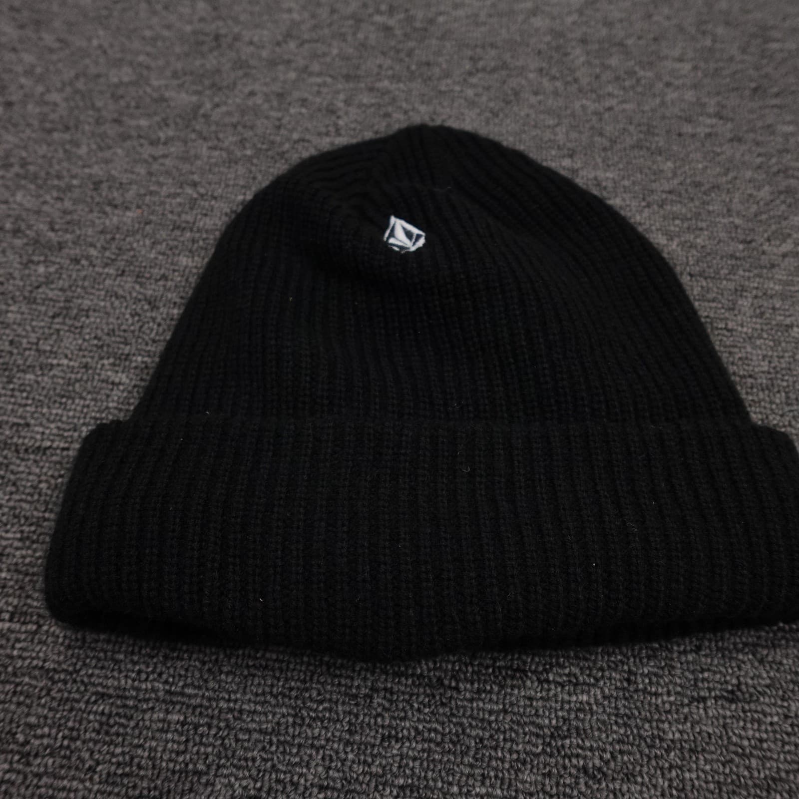 Volcom Hat Beanie Fitted Mens One Size Black True To This Knit Lined Winter - Thumbnail 2