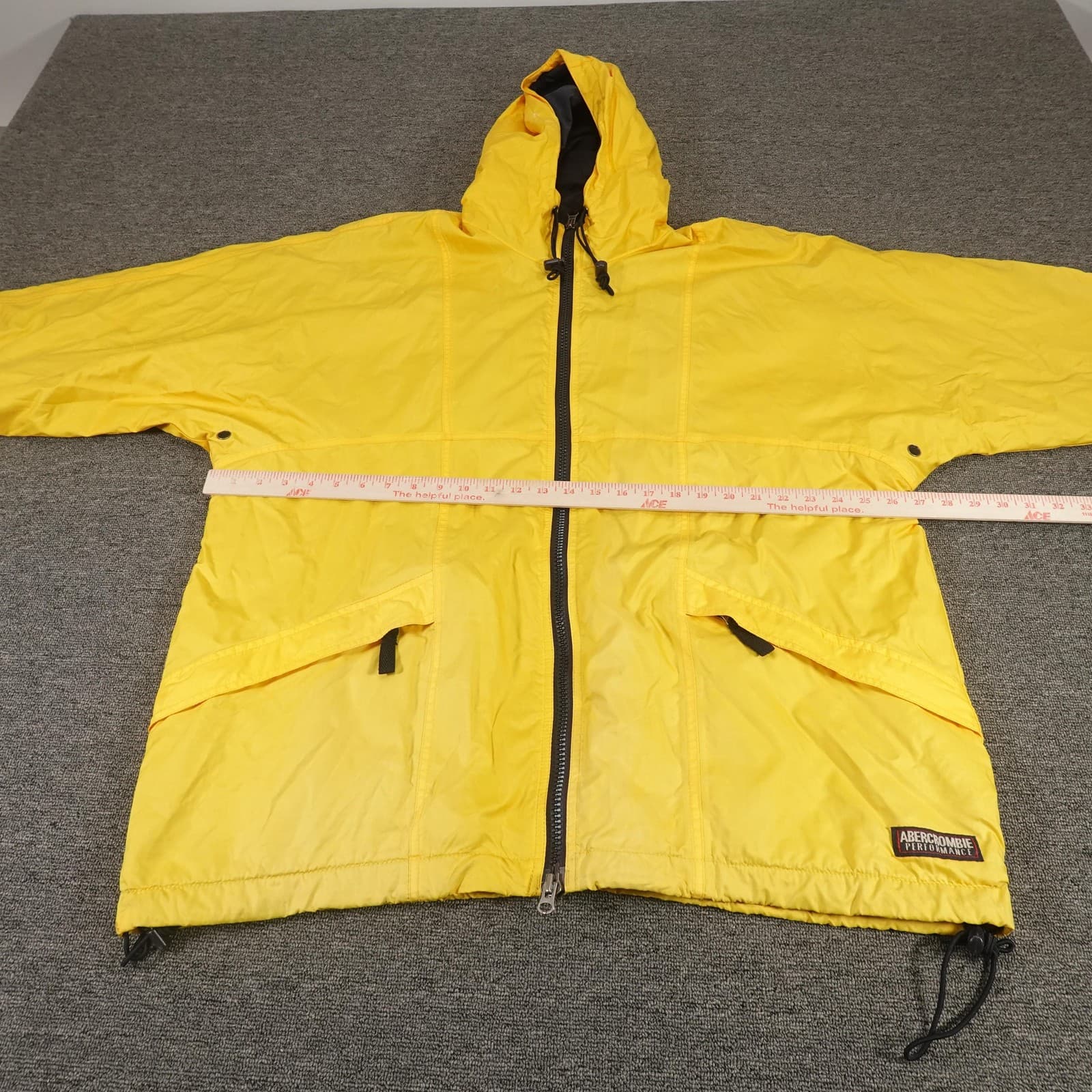 Vintage Abercrombie & Fitch Jacket 54 Yellow Shell Only A-Tech Windbreaker 90s - Thumbnail 7