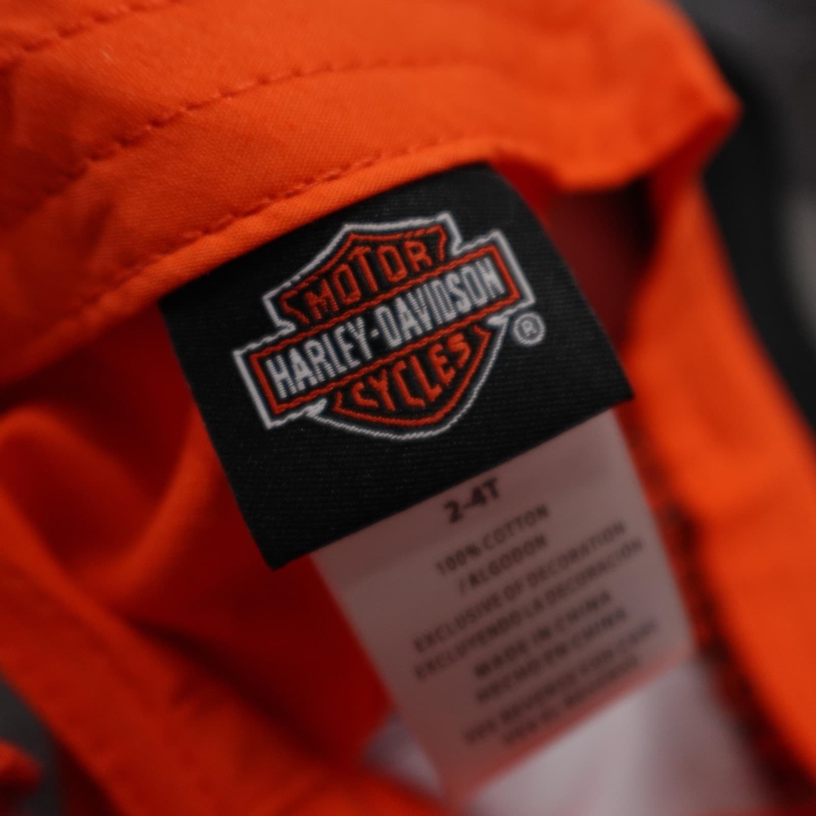 Harley-Davidson Hat Cap Strap Back Boys Adjustable Orange Motorcycle Since 1903 - Thumbnail 5