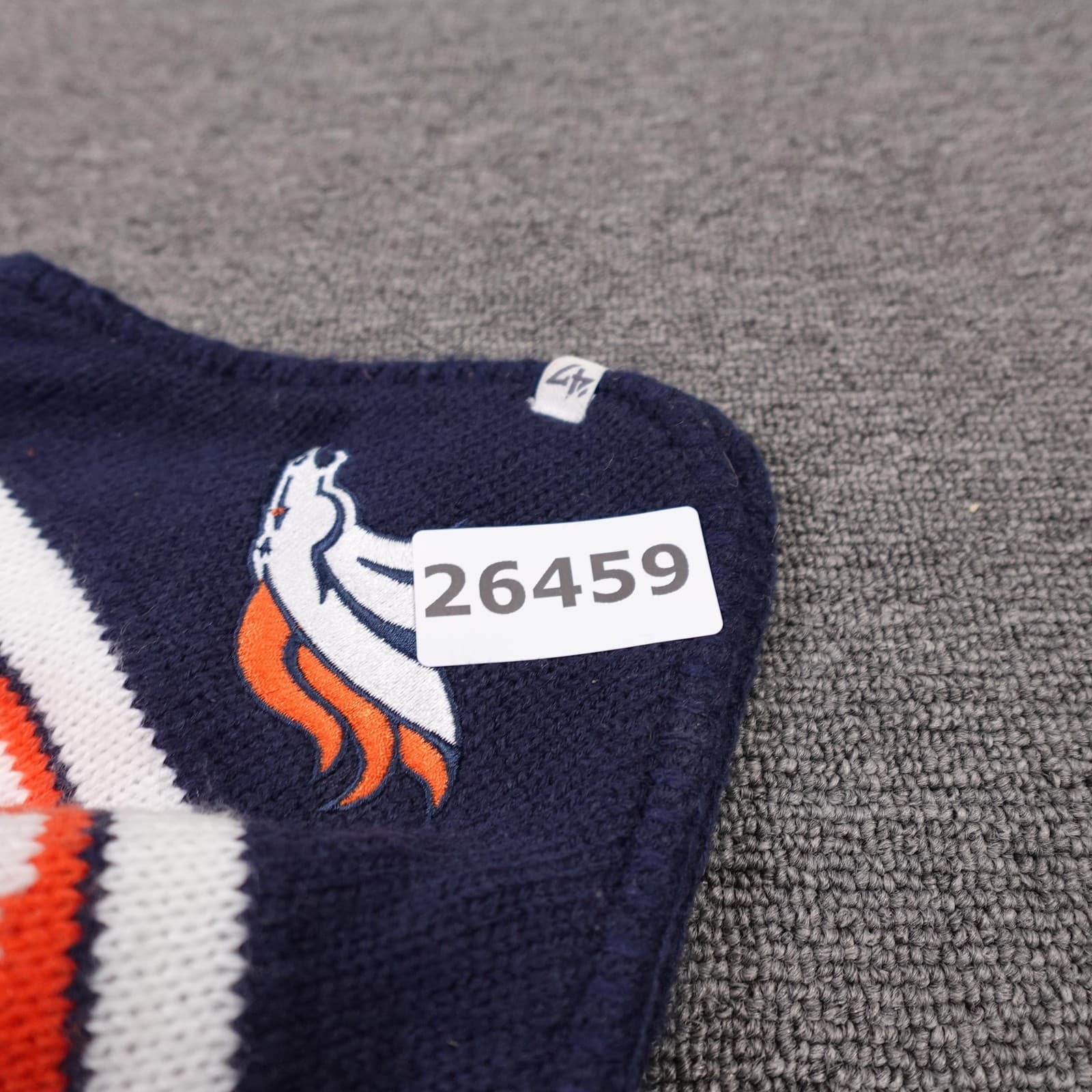 Denver Broncos Hat Beanie Mens One Size Blue NFL Football Earflap Pom Knit '47 - Thumbnail 4