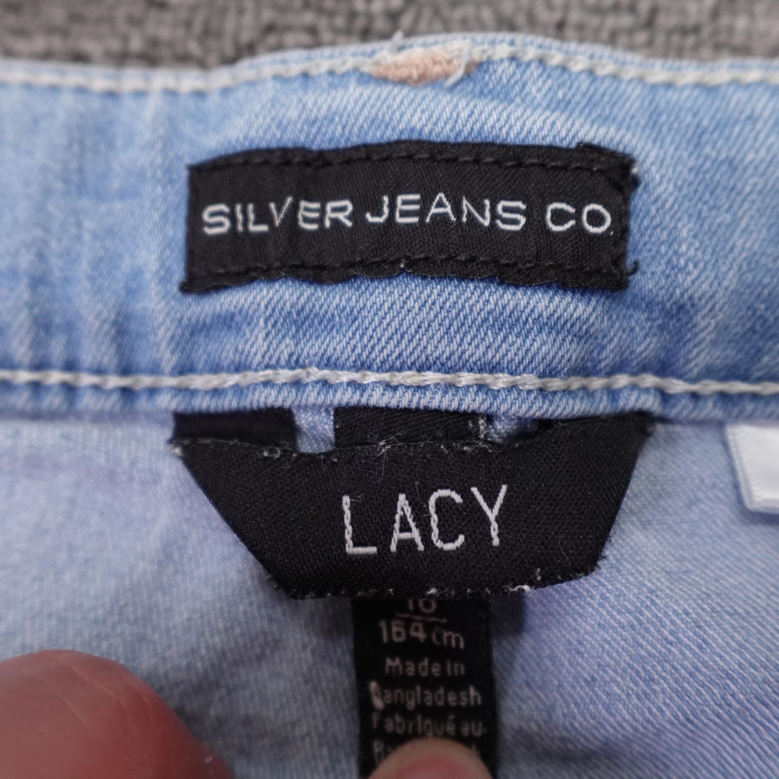 Silver Jeans Co. Shorts Girls 16 Blue Denim Lacy Cutoff Cuffed Stretch Summer - Thumbnail 3