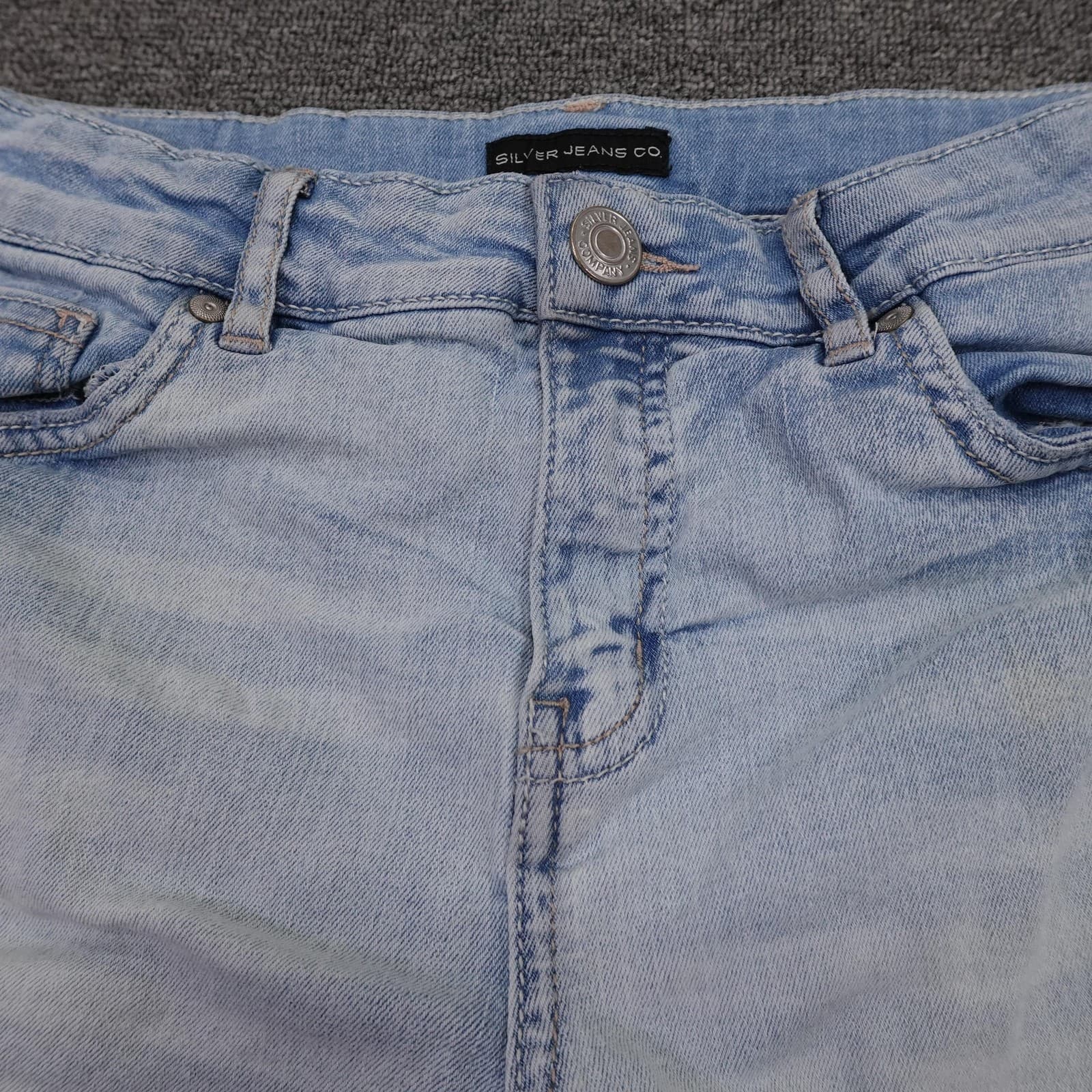Silver Jeans Co. Shorts Girls 16 Blue Denim Lacy Cutoff Cuffed Stretch Summer - Thumbnail 2