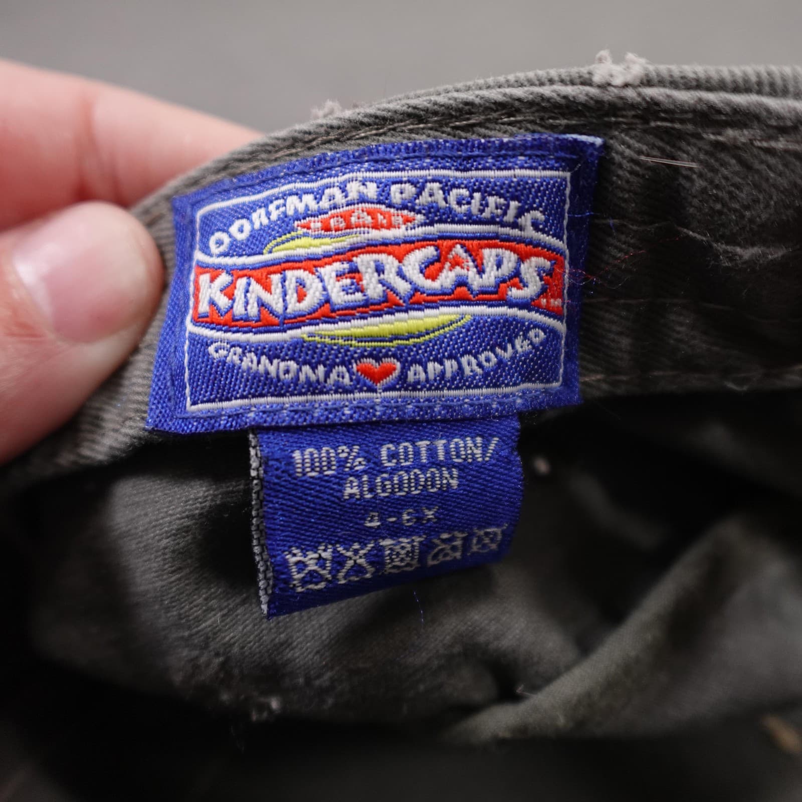 KinderCaps Hat Army Cap Strap Back Kids Adjustable Girls Gray Fox Patch - Thumbnail 9