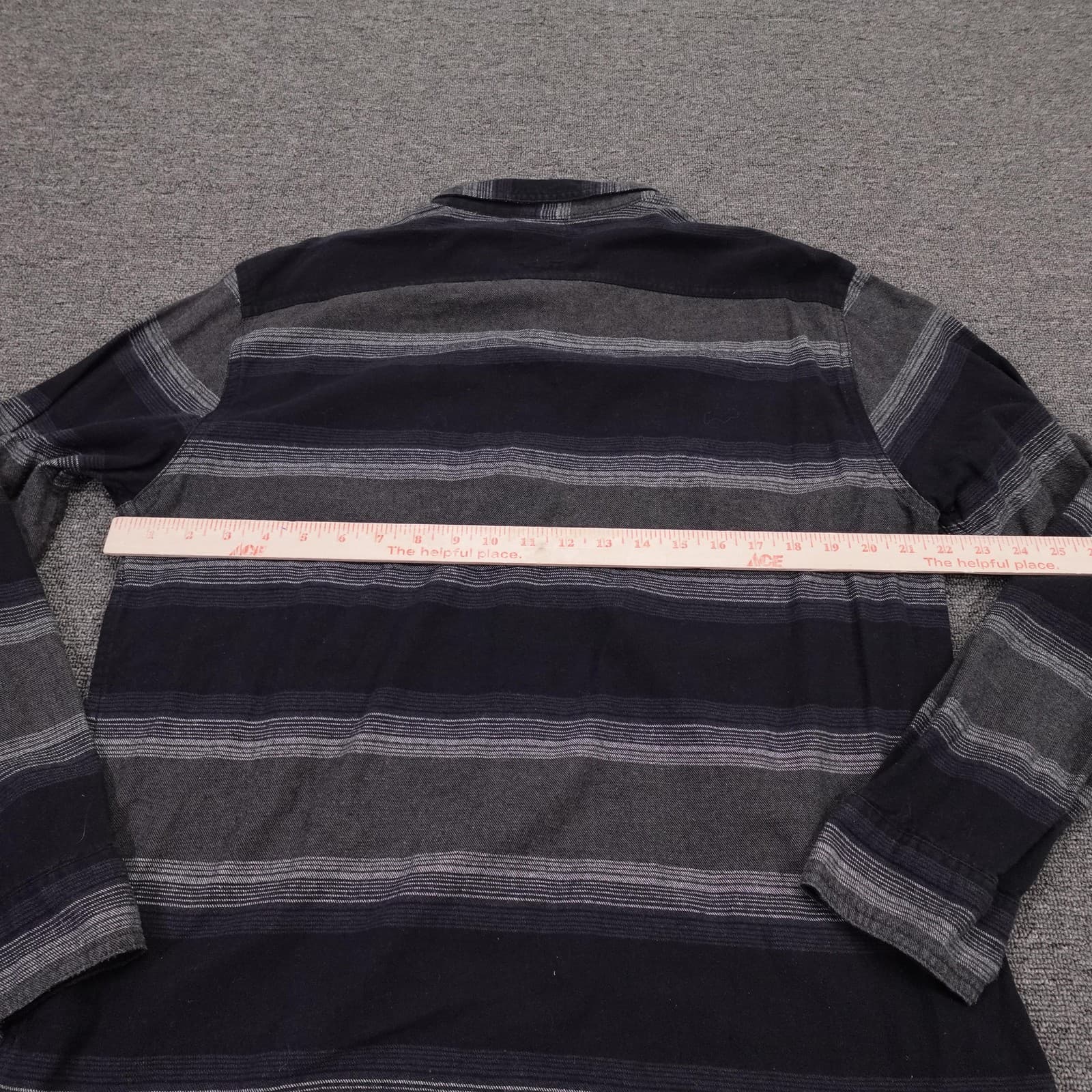 Levis Shirt Mens XL Gray Stripe Flannel Long Sleeve Button Up Casual Cotton - Thumbnail 4