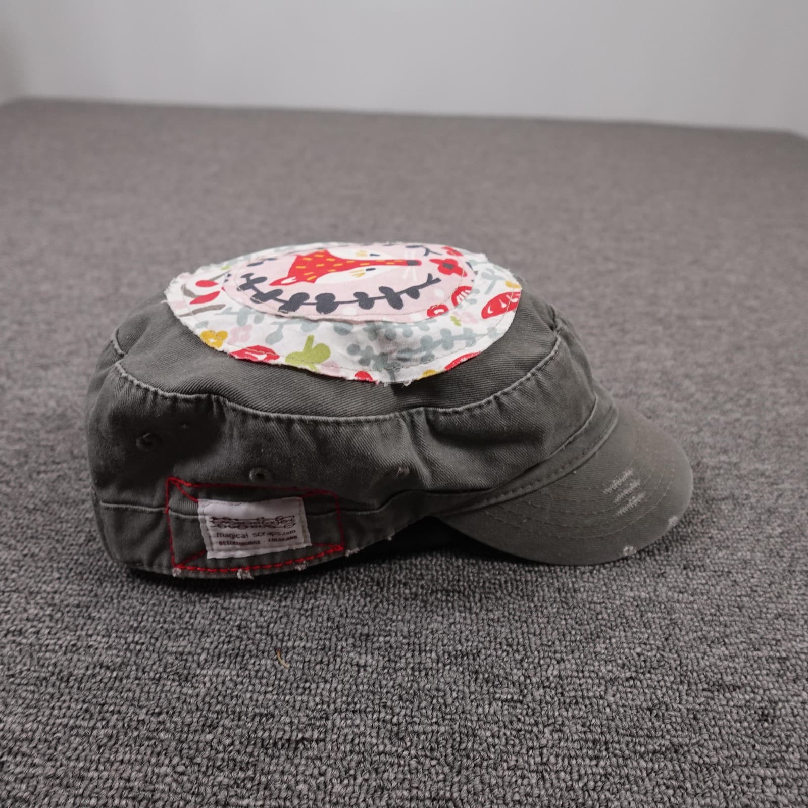 KinderCaps Hat Army Cap Strap Back Kids Adjustable Girls Gray Fox Patch - Thumbnail 6