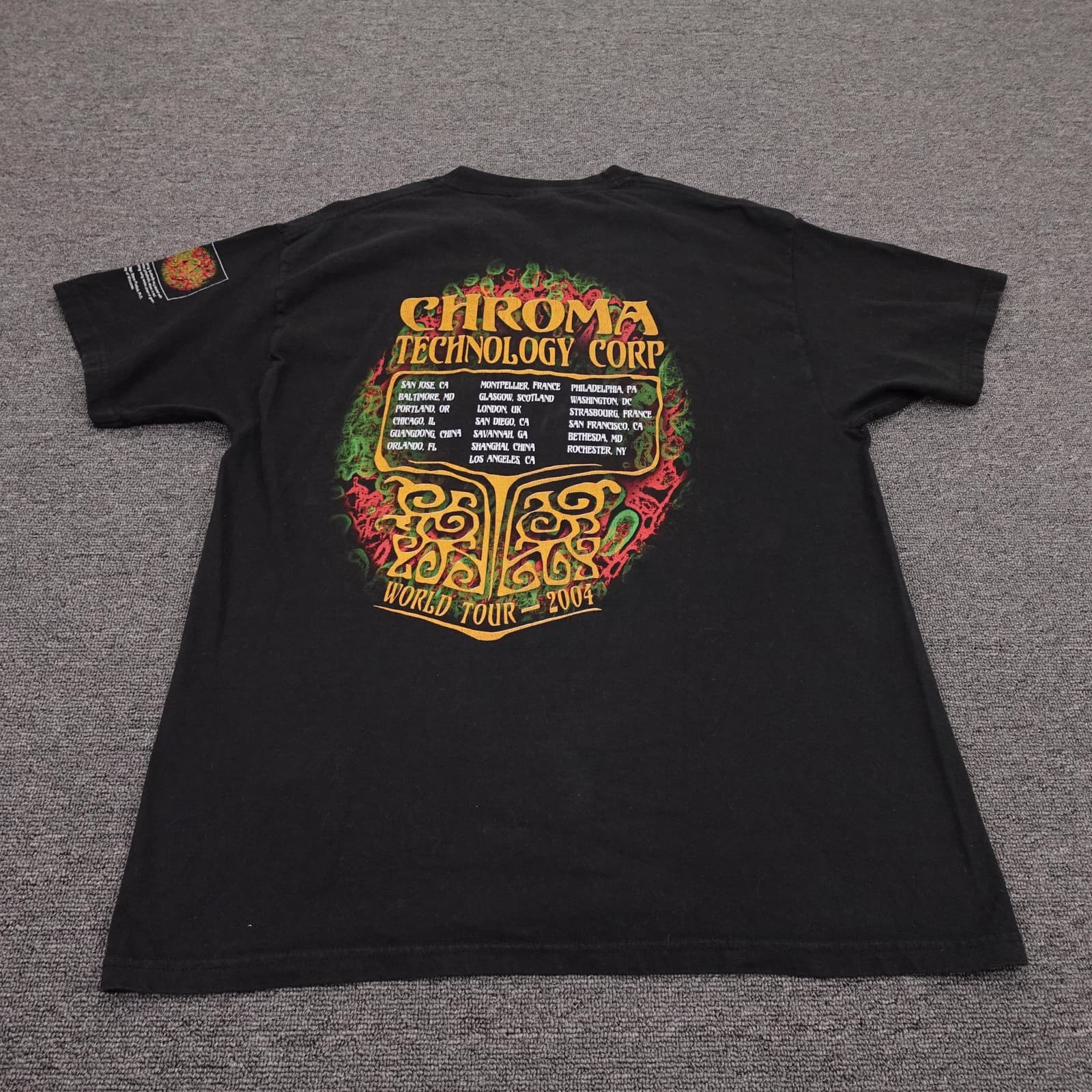 Vintage Chroma Technology Corp Shirt Mens Large World Tour 2004 Graphic Tee - Thumbnail 4