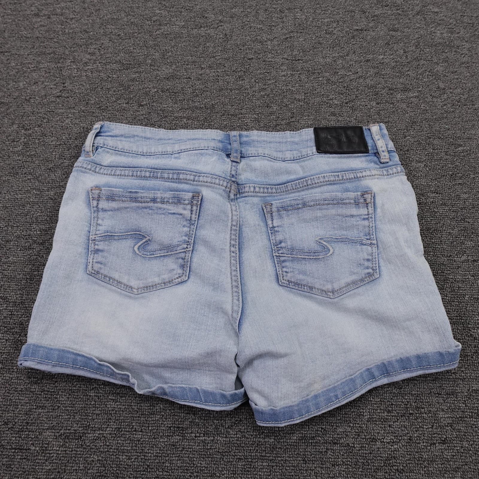 Silver Jeans Co. Shorts Girls 16 Blue Denim Lacy Cutoff Cuffed Stretch Summer - Thumbnail 7