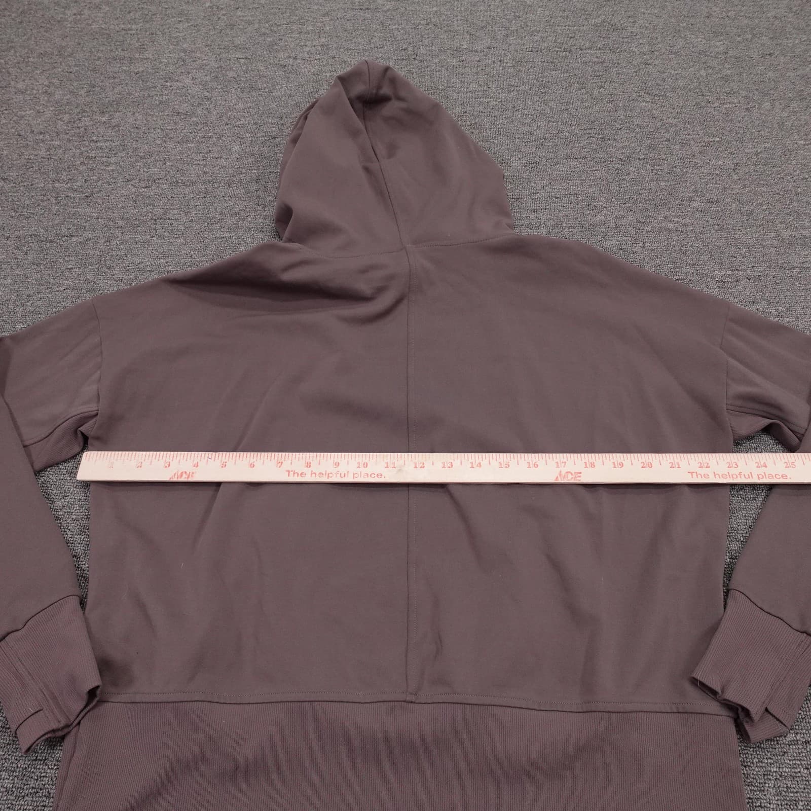 Athleta Mission Hoodie Womens Medium Brown Pullover Thumbholes Pockets Athletic - Thumbnail 4