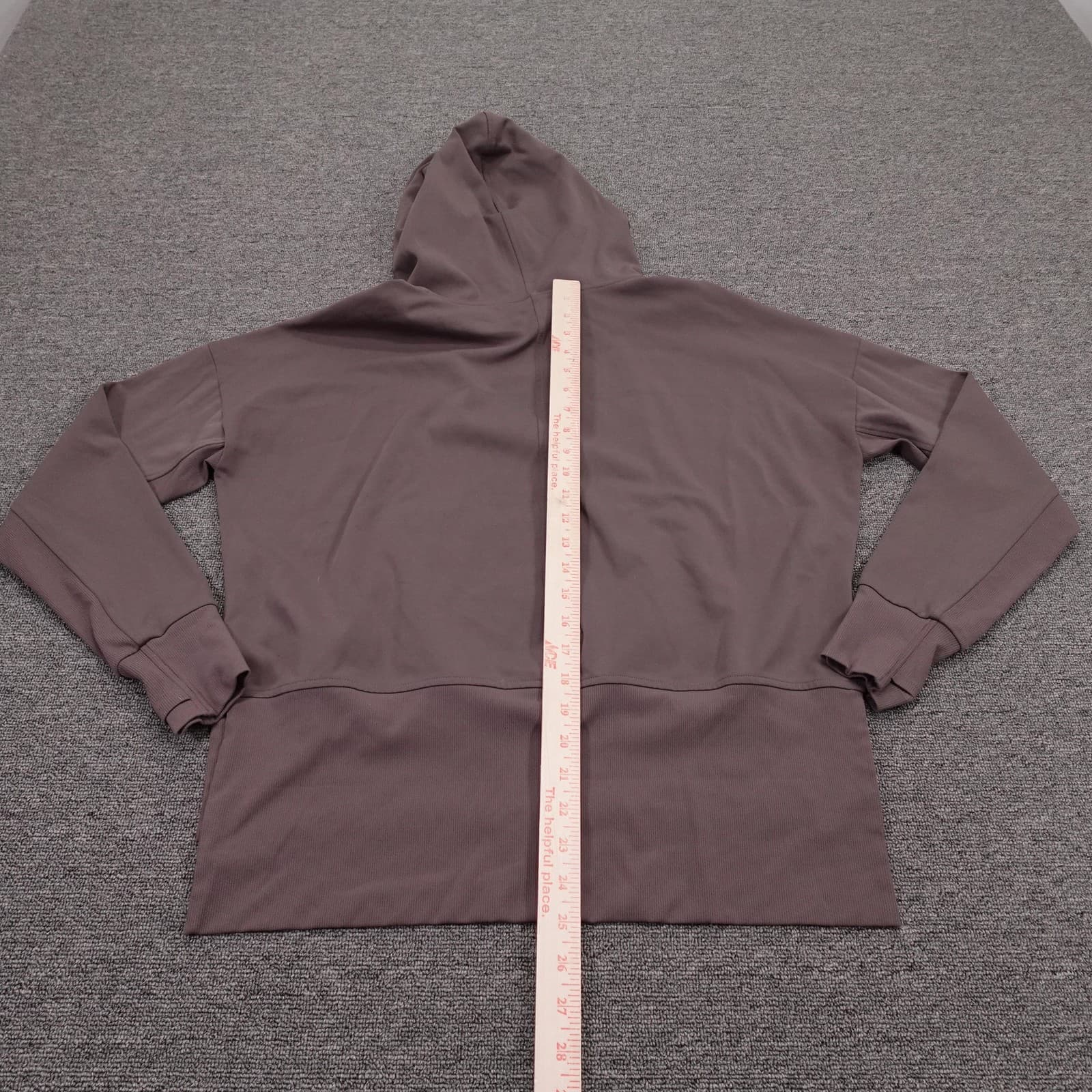 Athleta Mission Hoodie Womens Medium Brown Pullover Thumbholes Pockets Athletic - Thumbnail 5