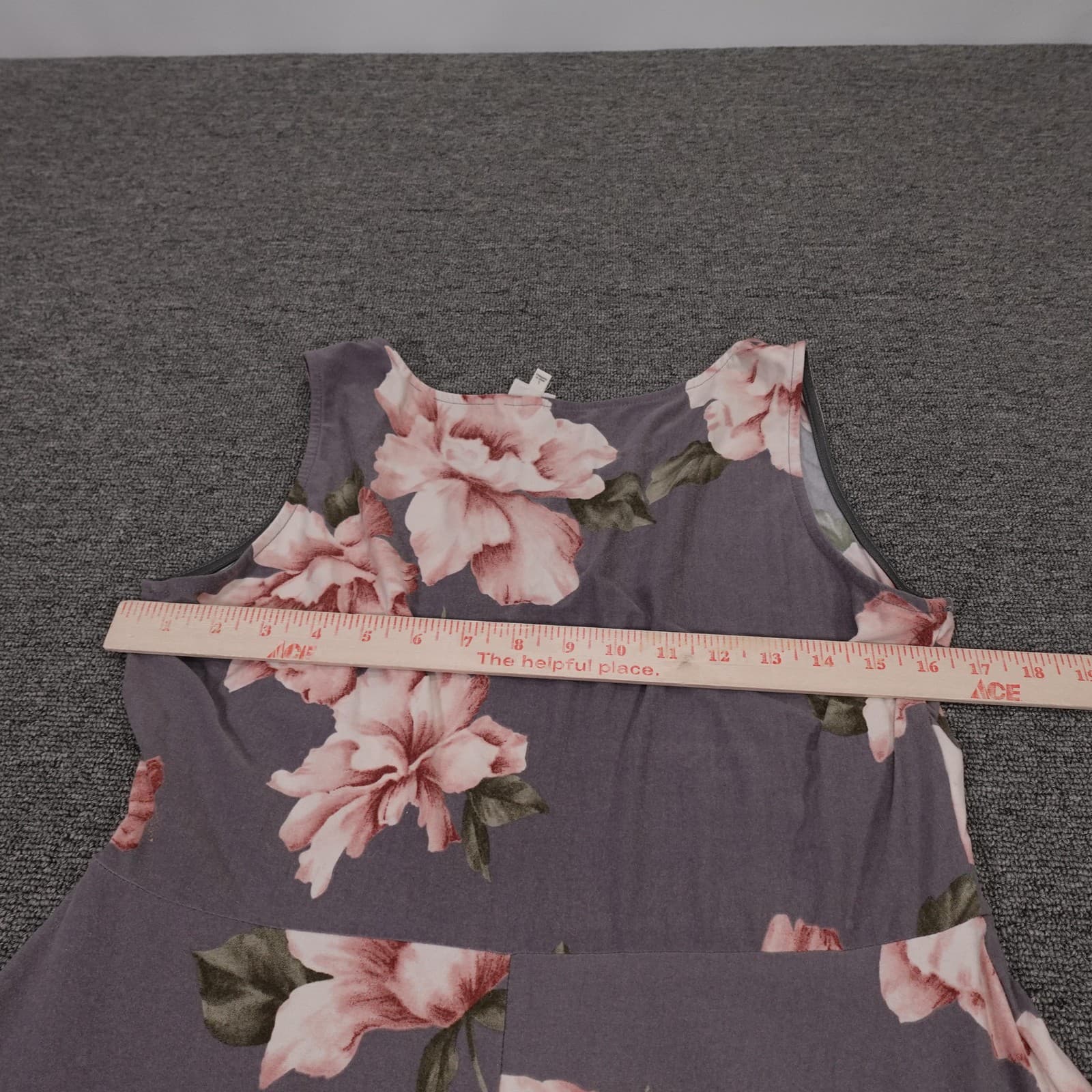 Kaileigh Dress Womens Large Purple Floral Sleeveless V Neck Fit & Flare Jersey - Thumbnail 4