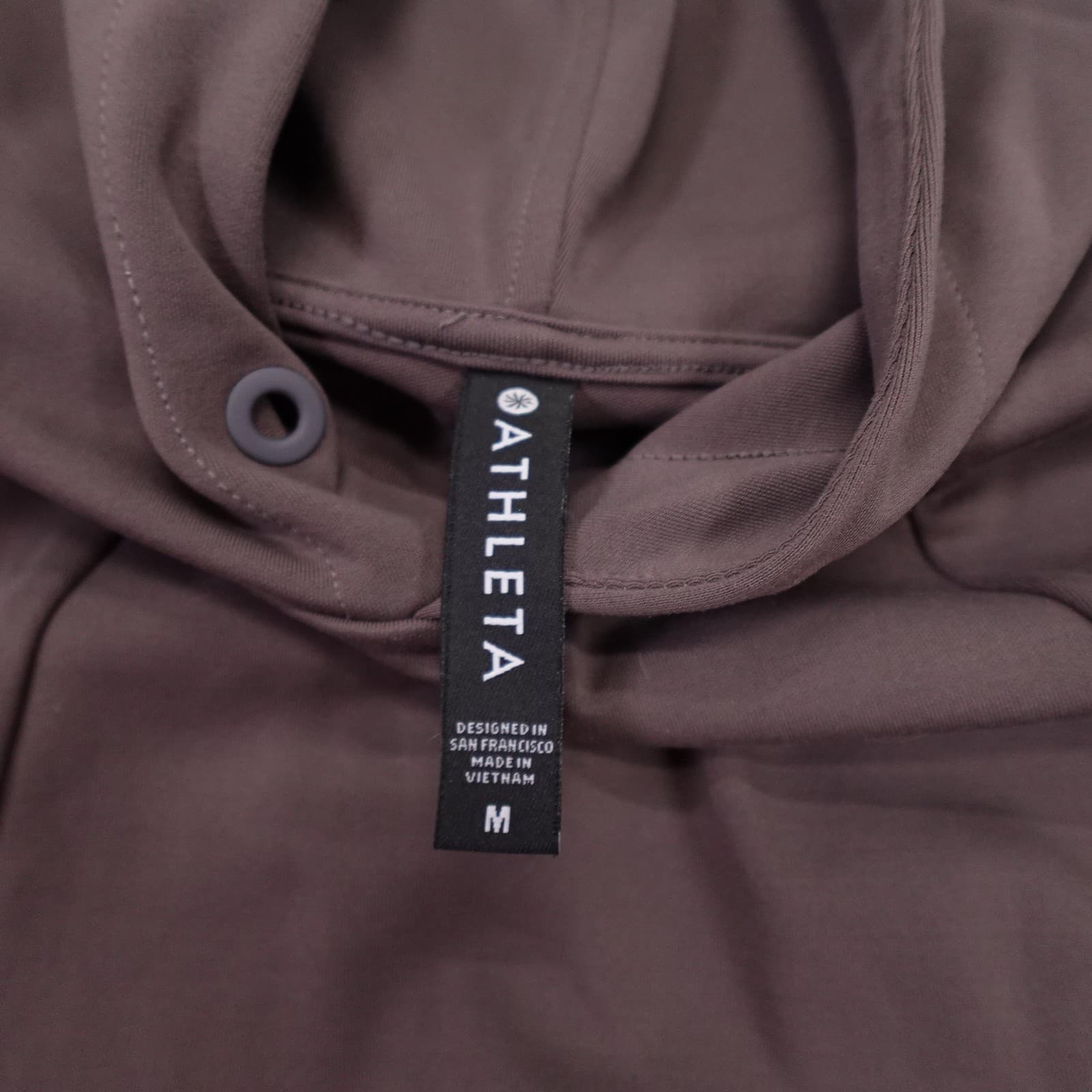 Athleta Mission Hoodie Womens Medium Brown Pullover Thumbholes Pockets Athletic - Thumbnail 3